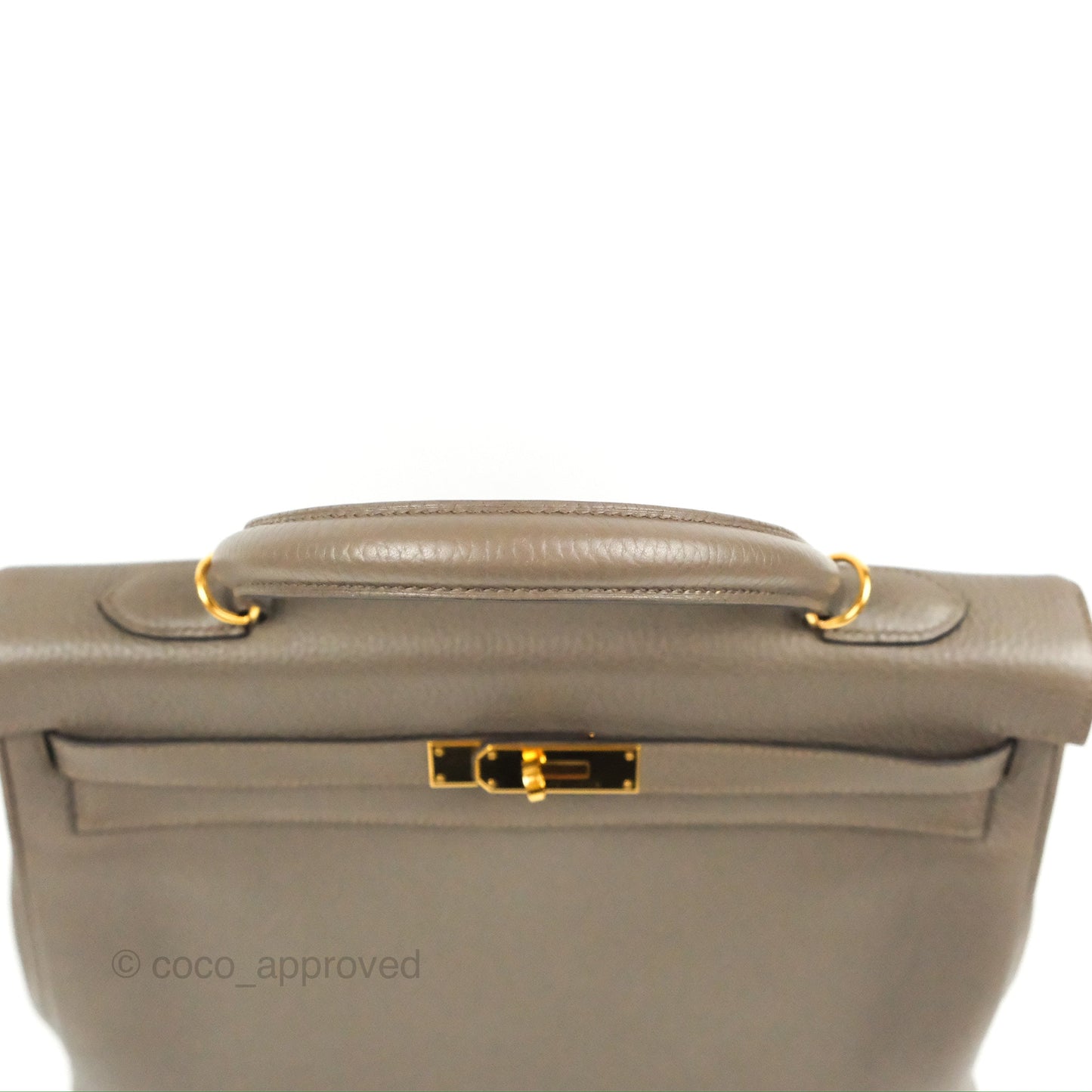 Hermès Kelly 35 Retourne Etain Clemence Gold Hardware