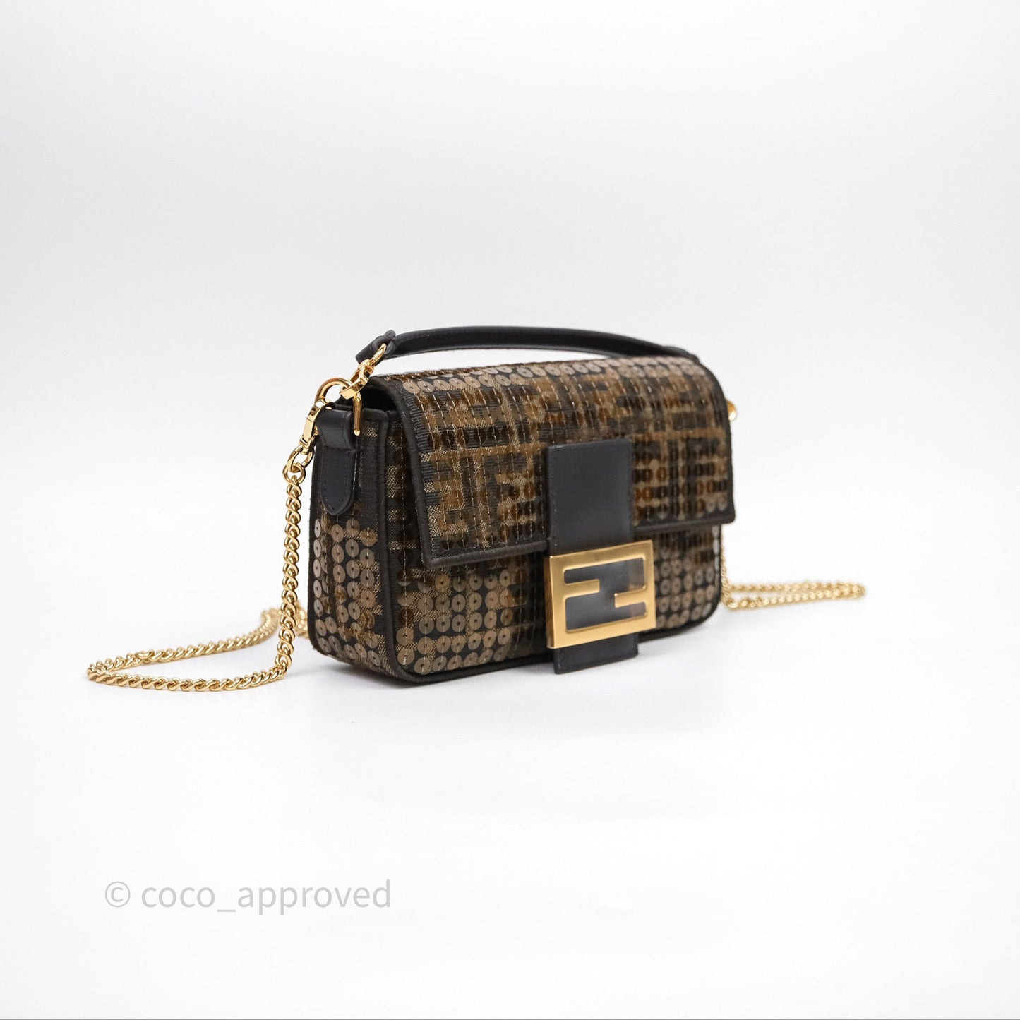 Fendi Mini Baguette Bag FF Jacquard Sequins