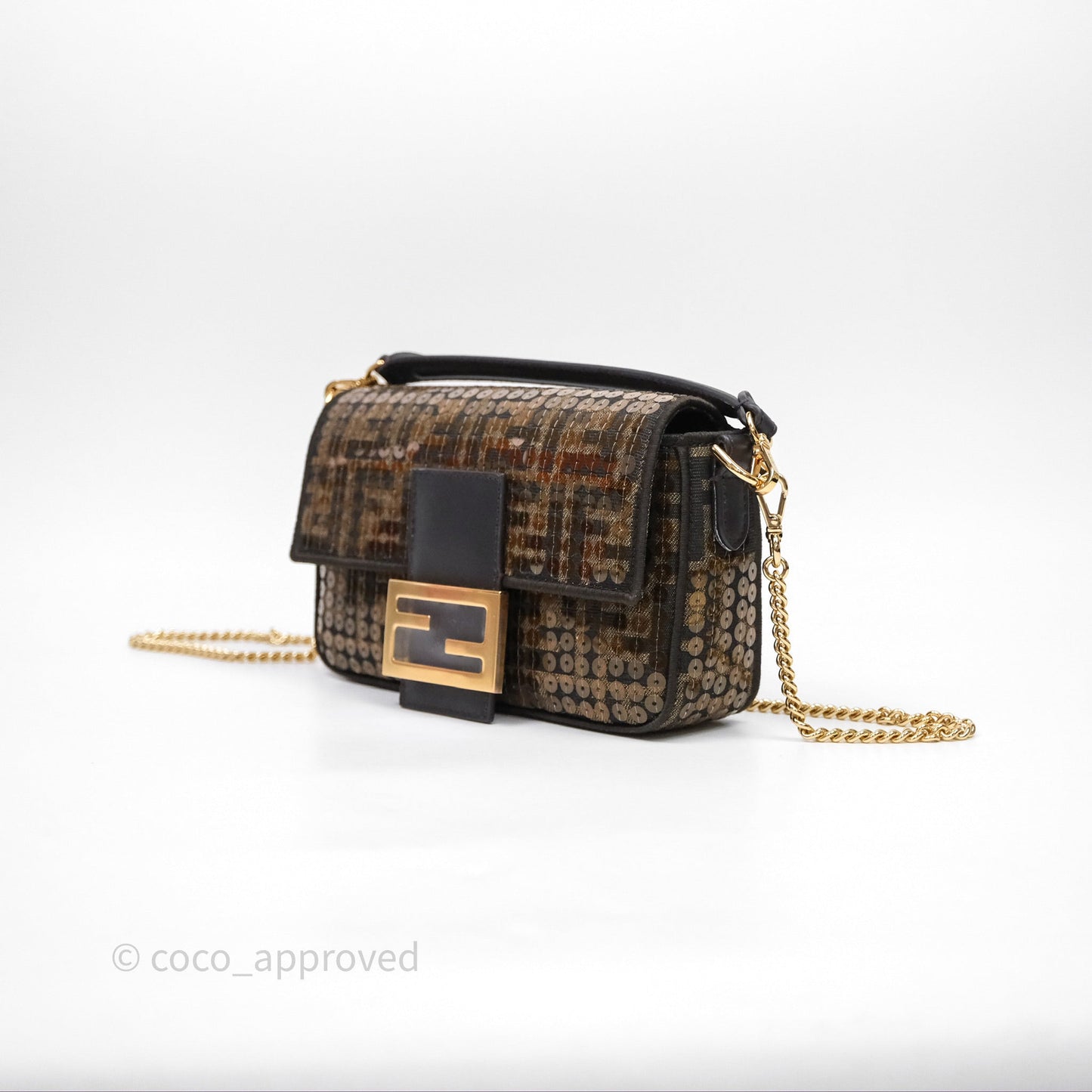 Fendi Mini Baguette Bag FF Jacquard Sequins
