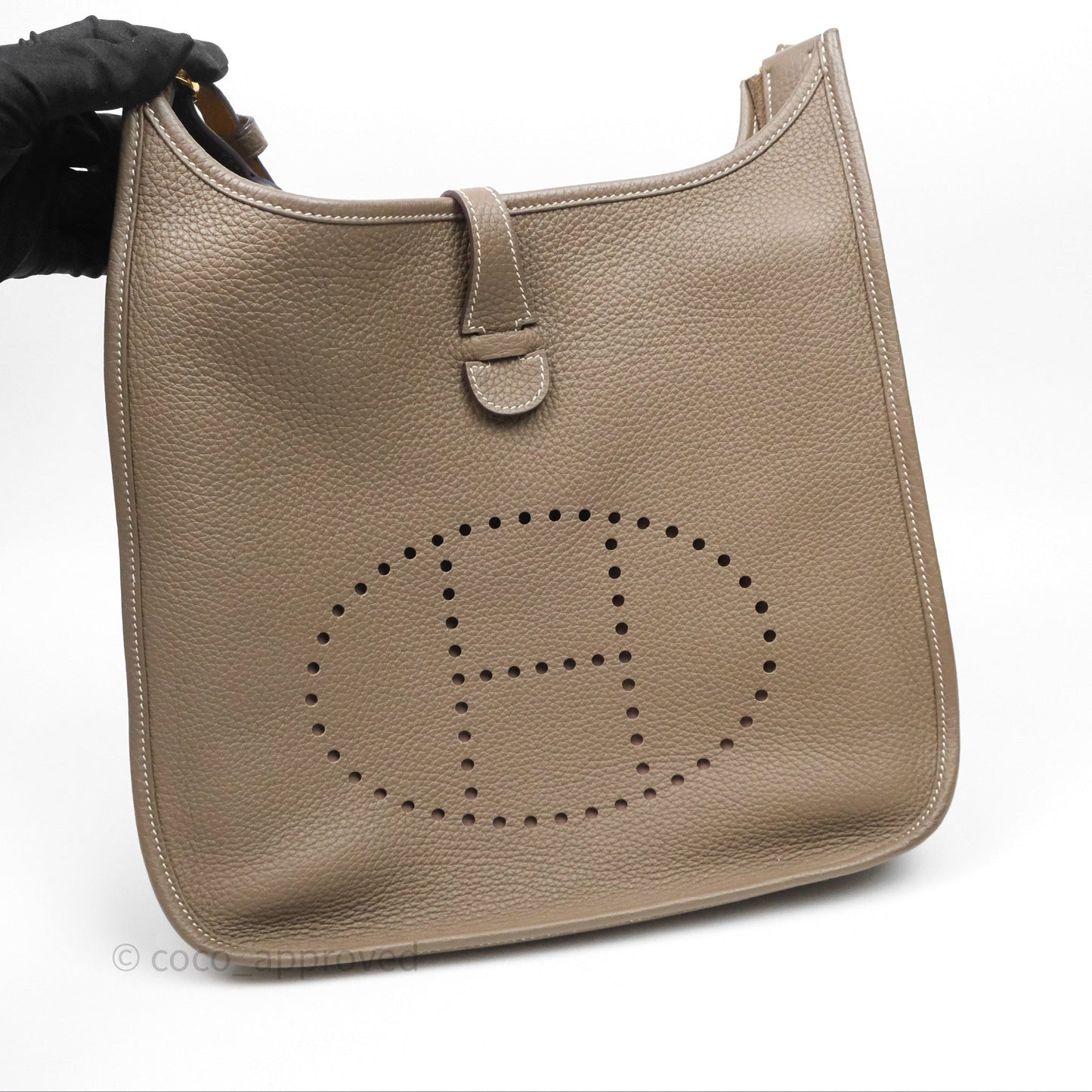 Hermes Evelyne III 29 Etoupe 18 Taurillon Clemence Gold Hardware