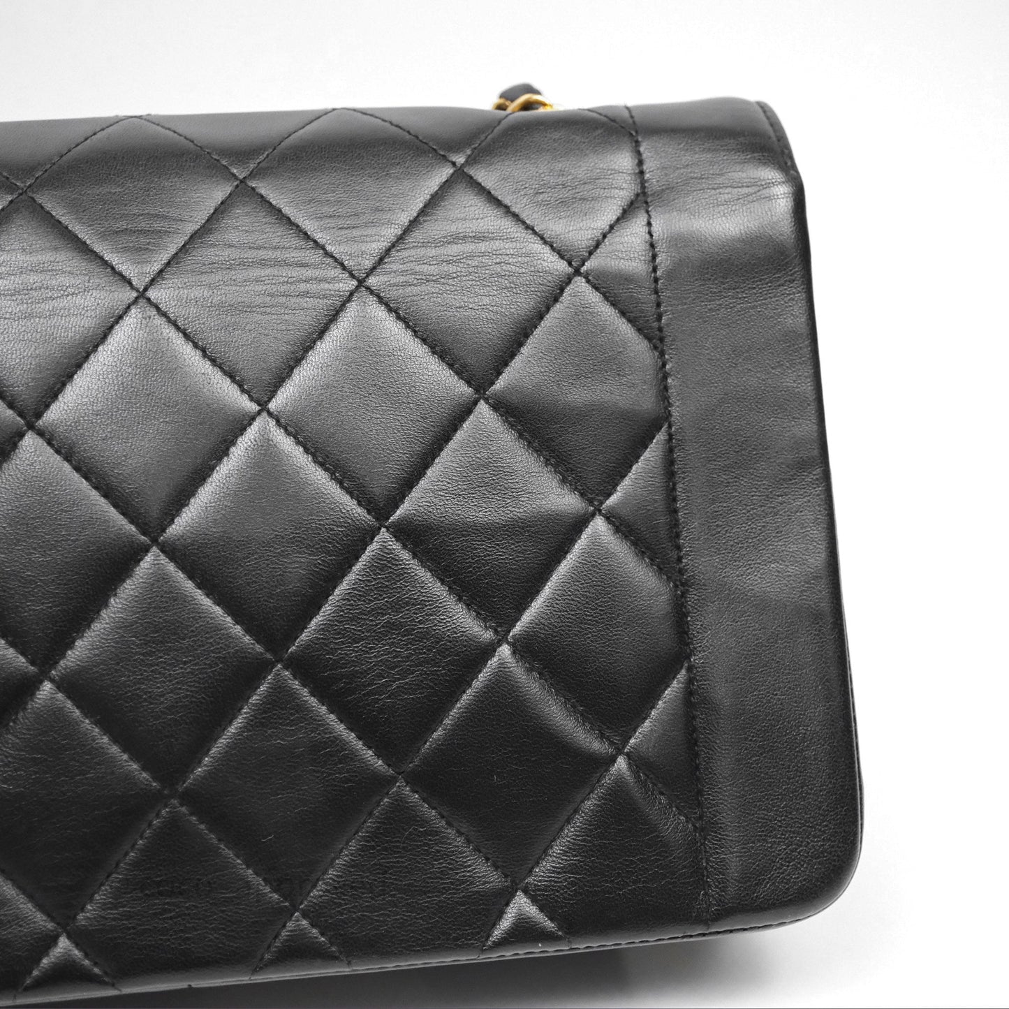 Chanel Vintage Medium Classic Diana Flap Bag Black Lambskin 24K Gold Hardware