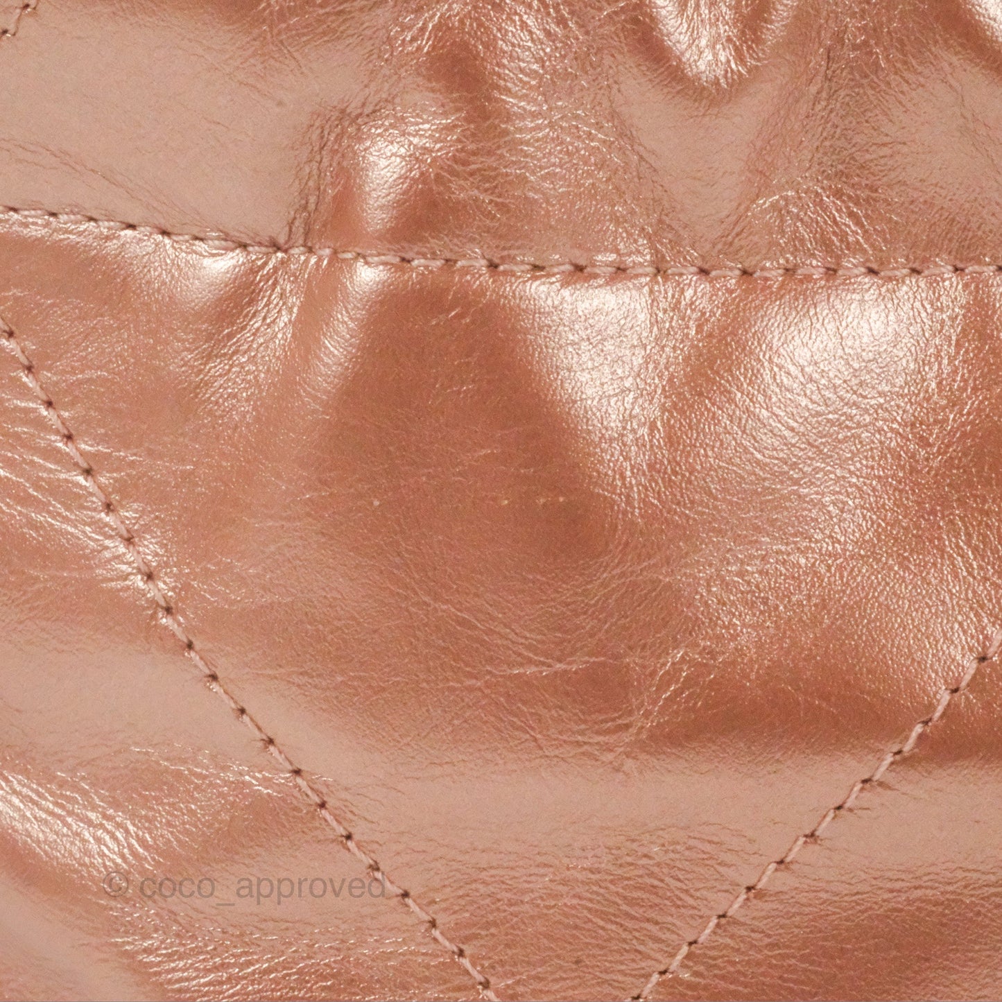 Chanel 22 Mini Bag Metallic Rose Gold Crumpled Calfskin