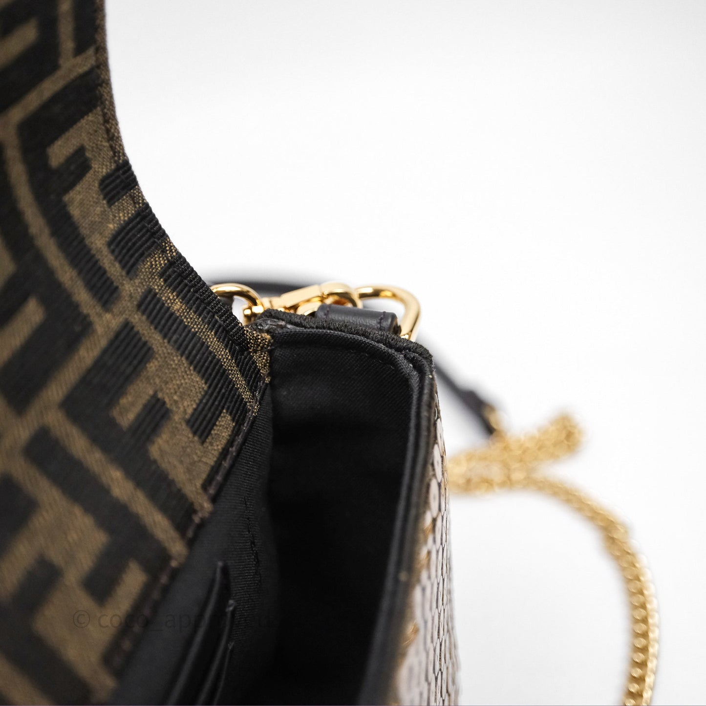 Fendi Mini Baguette Bag FF Jacquard Sequins
