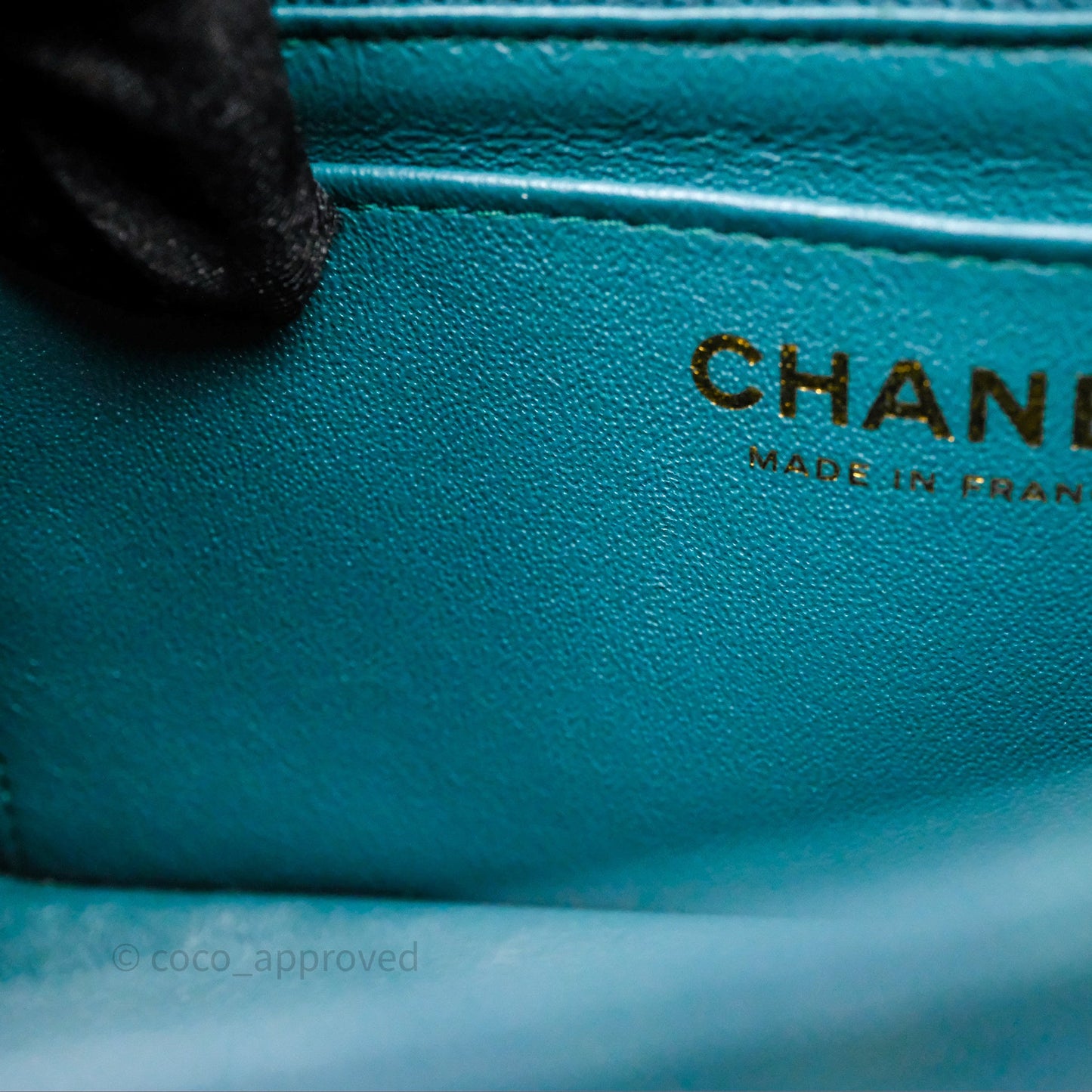 Chanel Mini Rectangular Chevron Caviar Flap Bag Green Gold Hardware