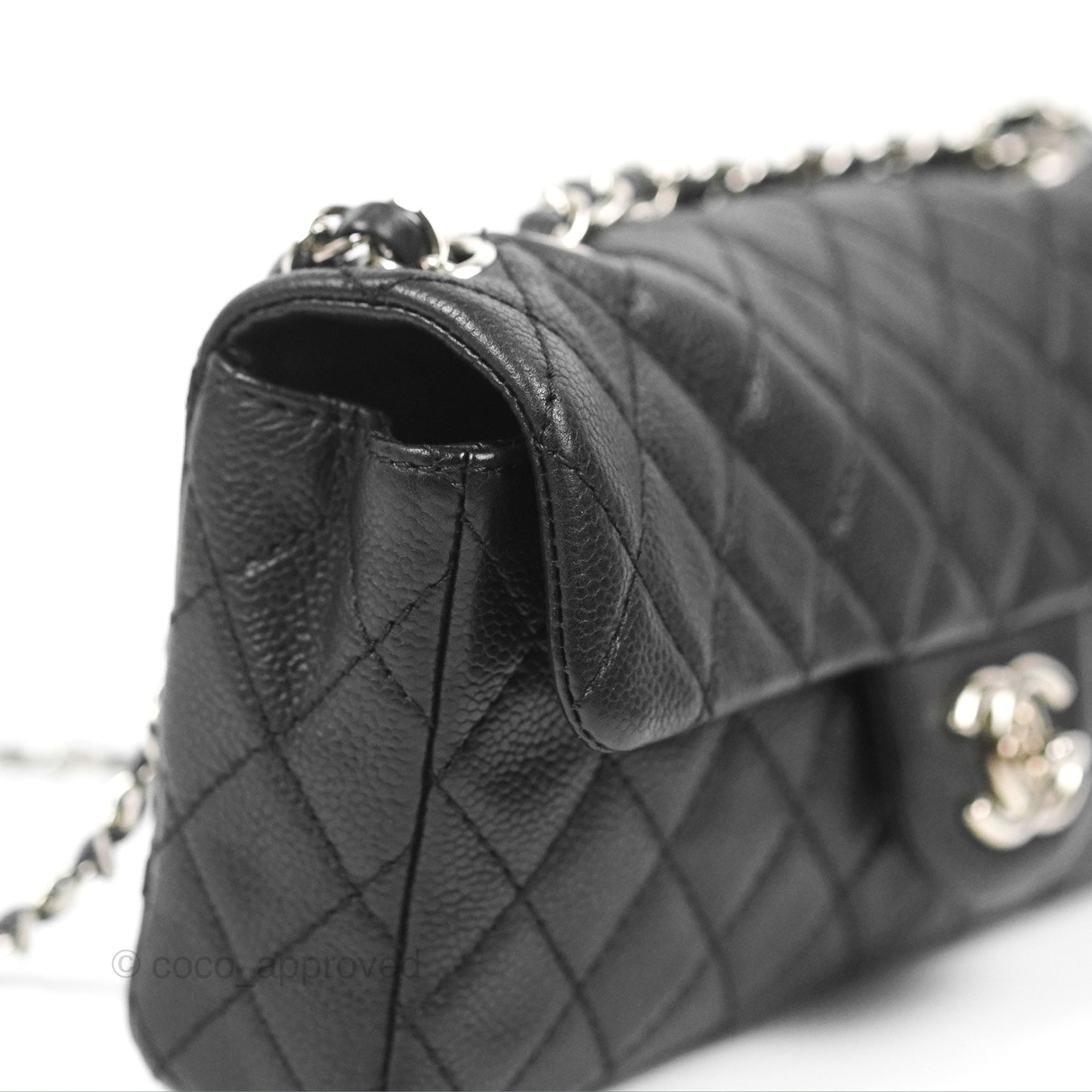 Chanel Quilted East West Flap Black Soft Caviar Silver Hardware
