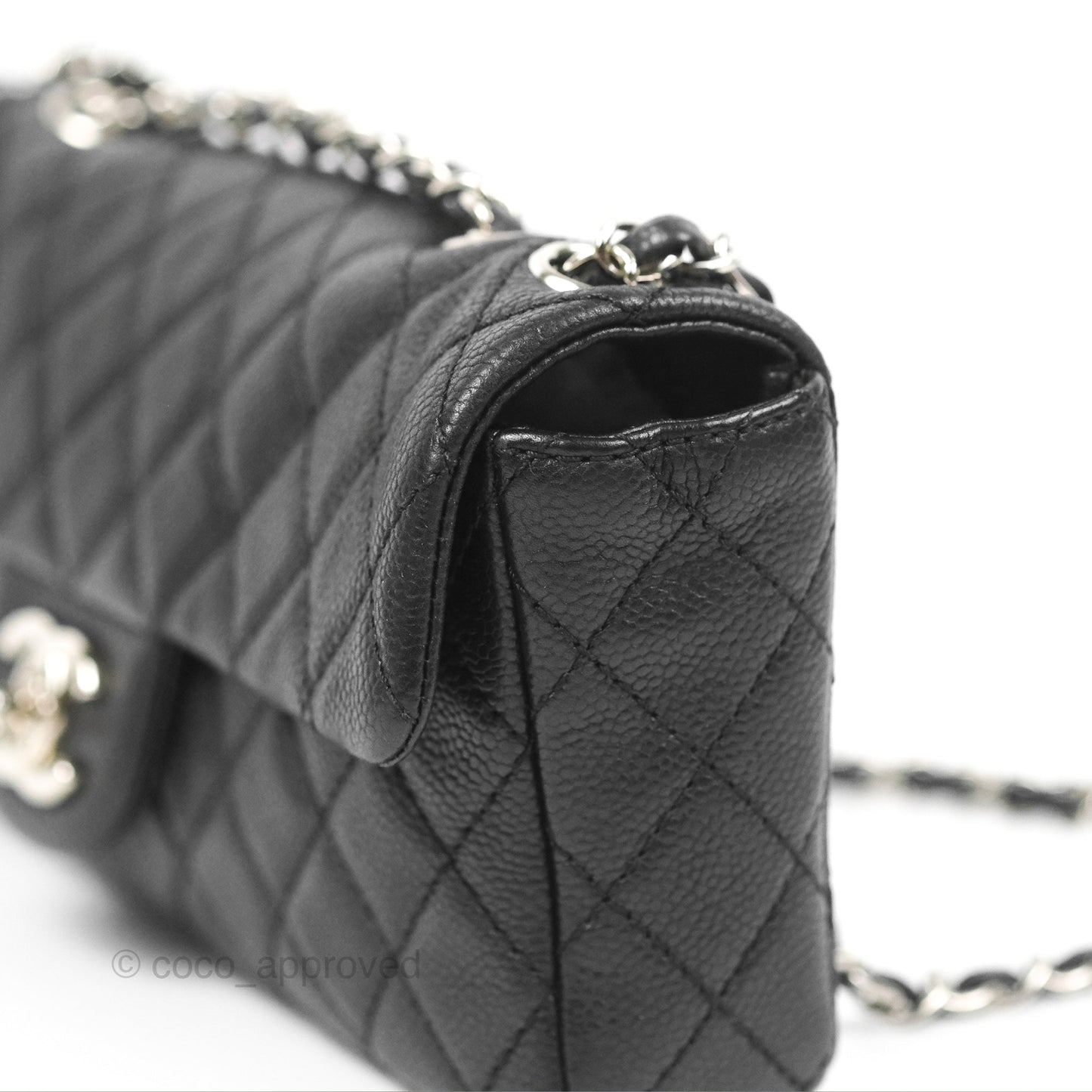 Chanel Quilted East West Flap Black Soft Caviar Silver Hardware