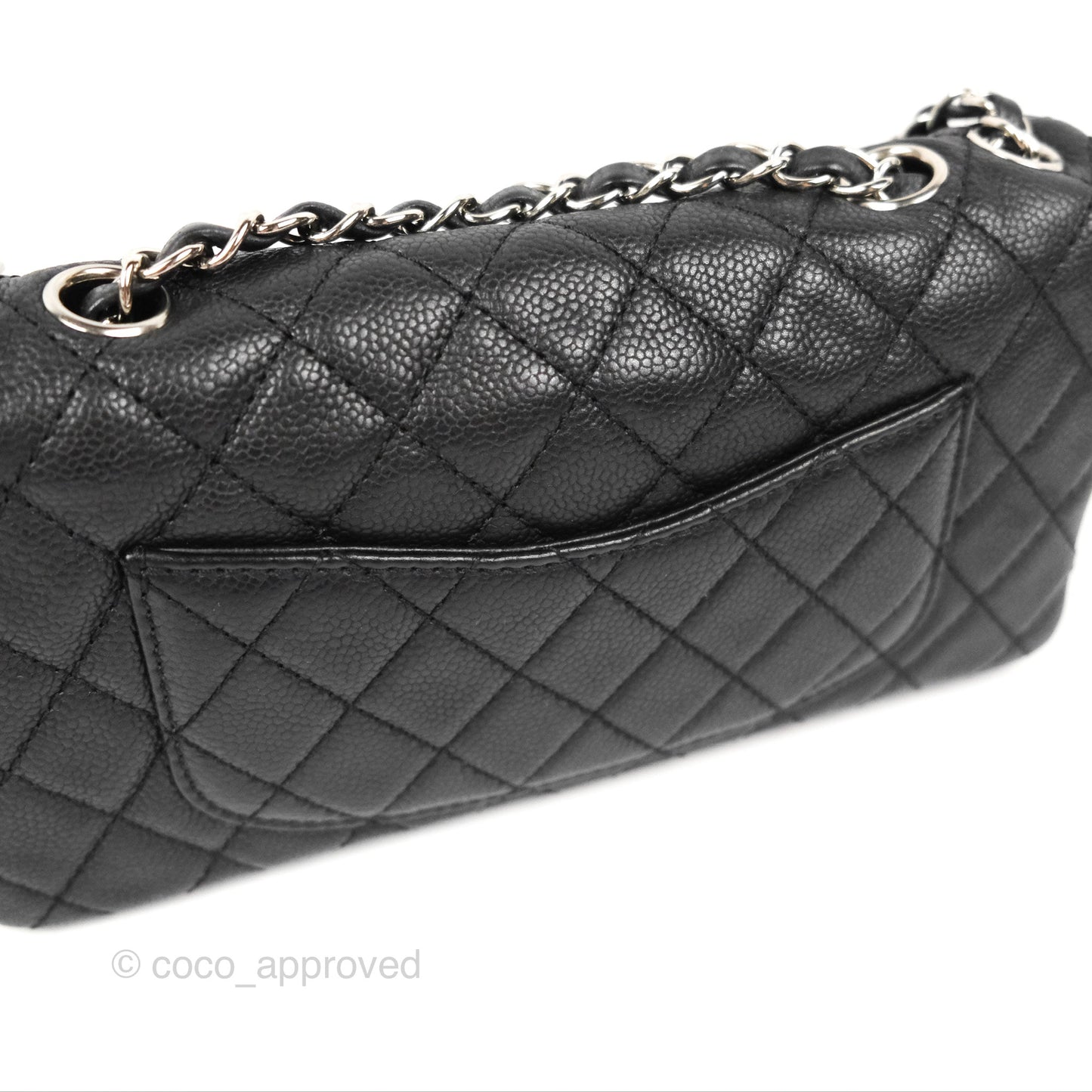 Chanel Quilted East West Flap Black Soft Caviar Silver Hardware
