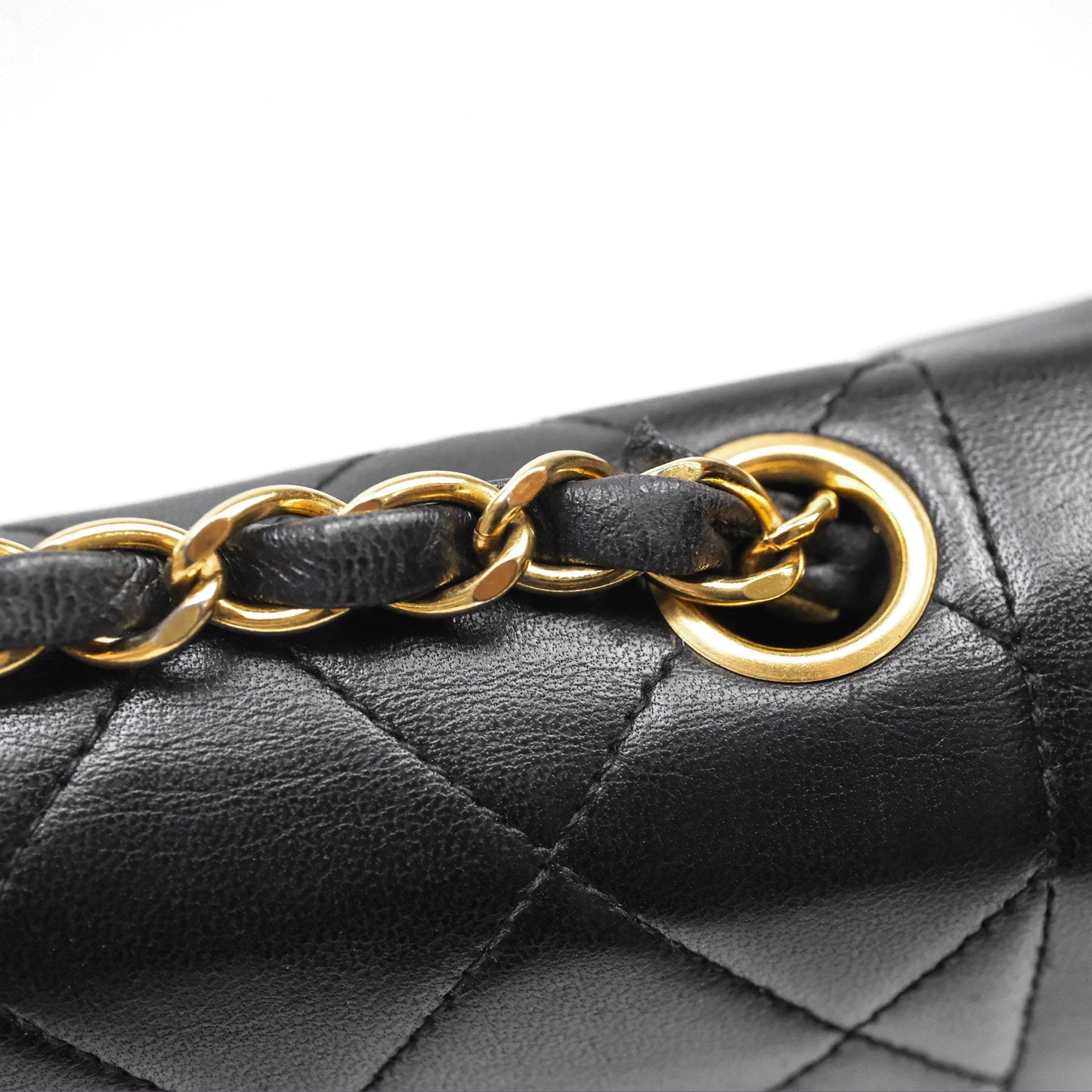 Chanel Vintage Medium Classic Diana Flap Bag Black Lambskin 24K Gold Hardware
