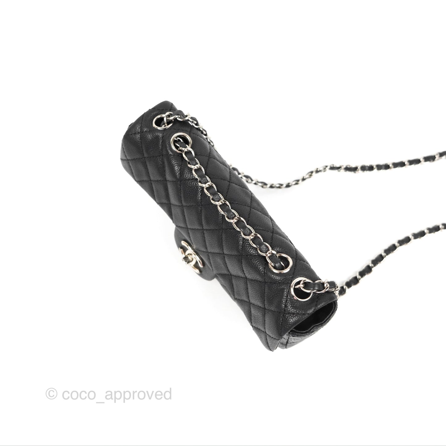 Chanel Quilted East West Flap Black Soft Caviar Silver Hardware