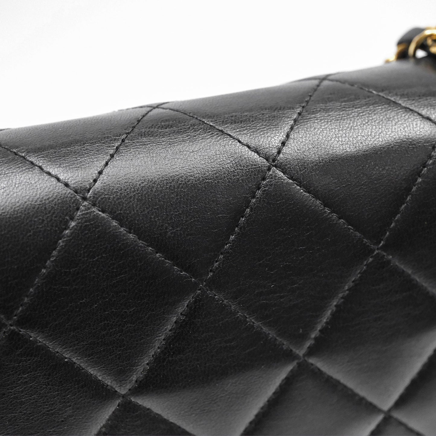 Chanel Vintage Medium Classic Diana Flap Bag Black Lambskin 24K Gold Hardware