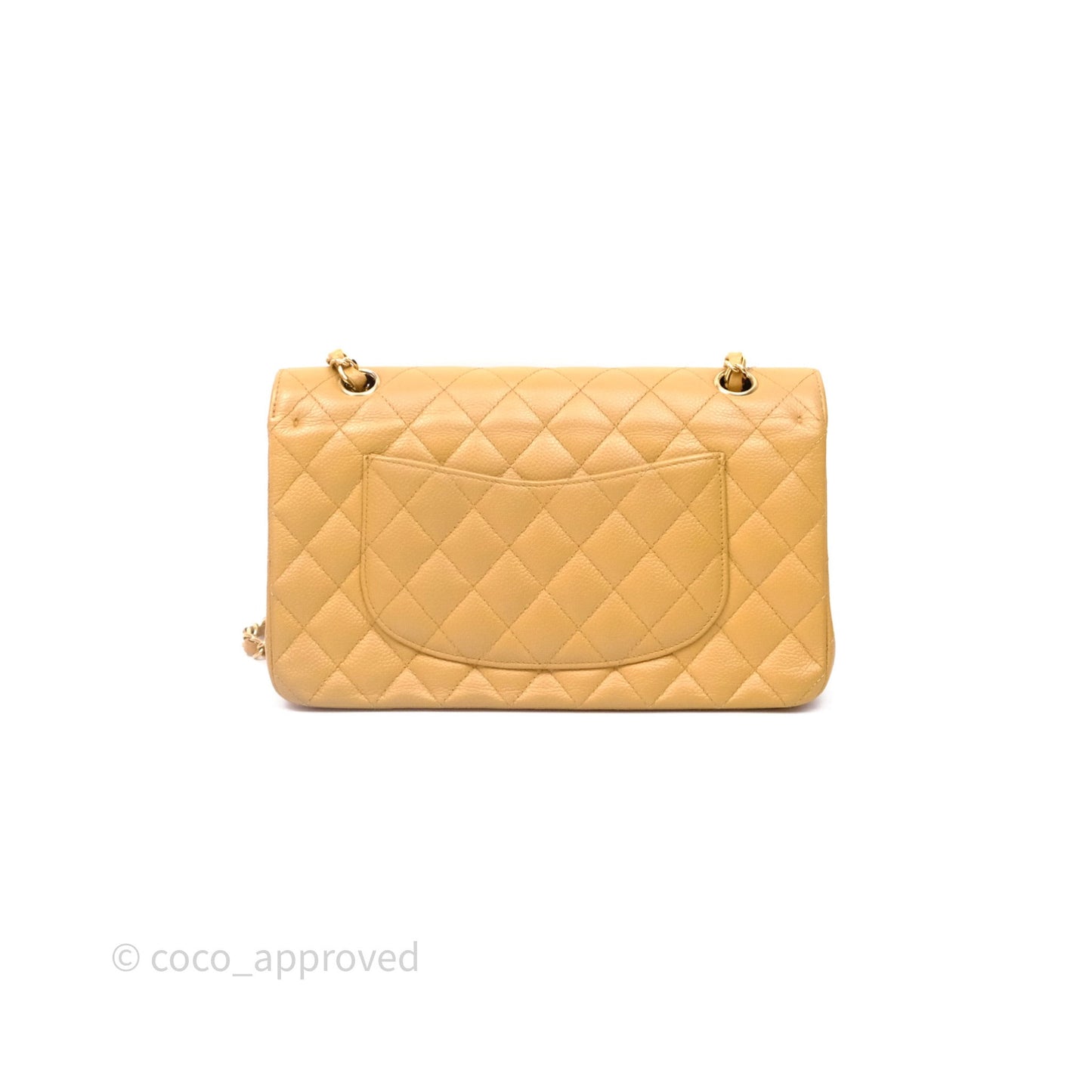 Chanel Medium Quilted  Flap Vintage Dark Beige Caviar 24K Gold Hardware