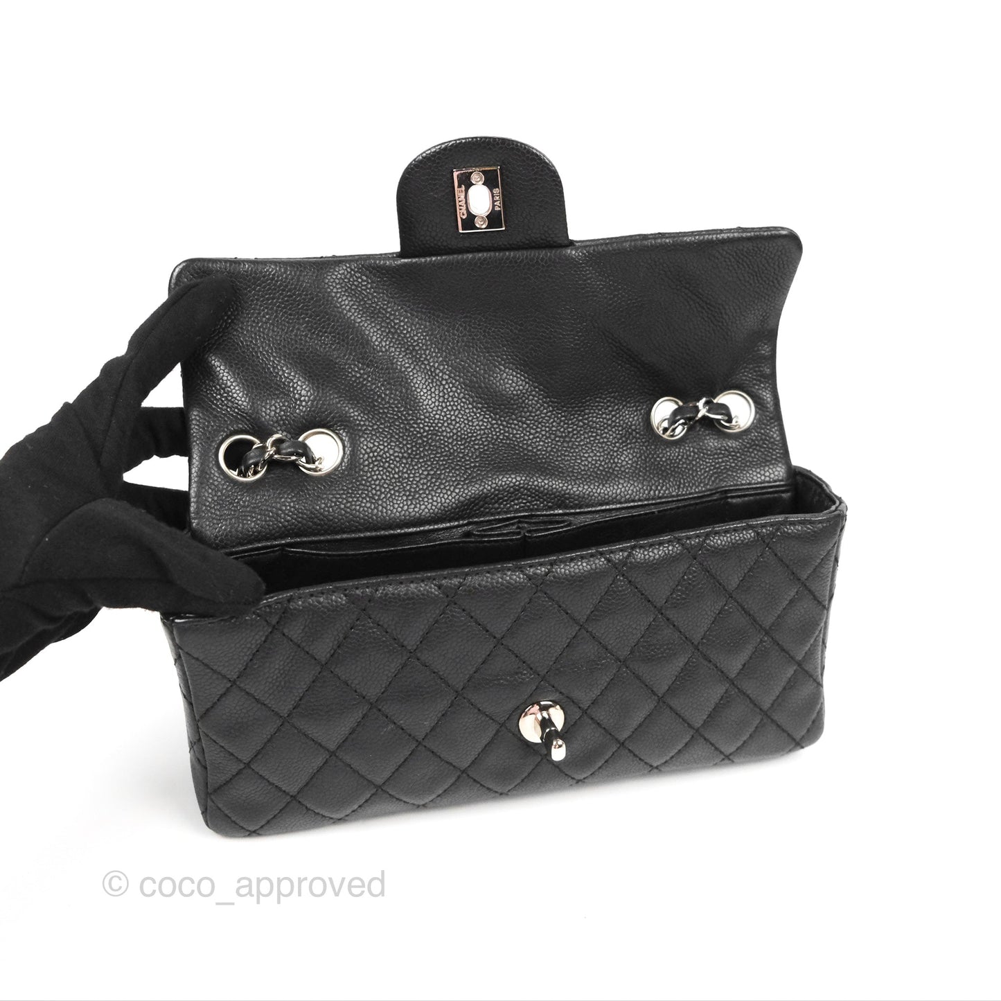 Chanel Quilted East West Flap Black Soft Caviar Silver Hardware
