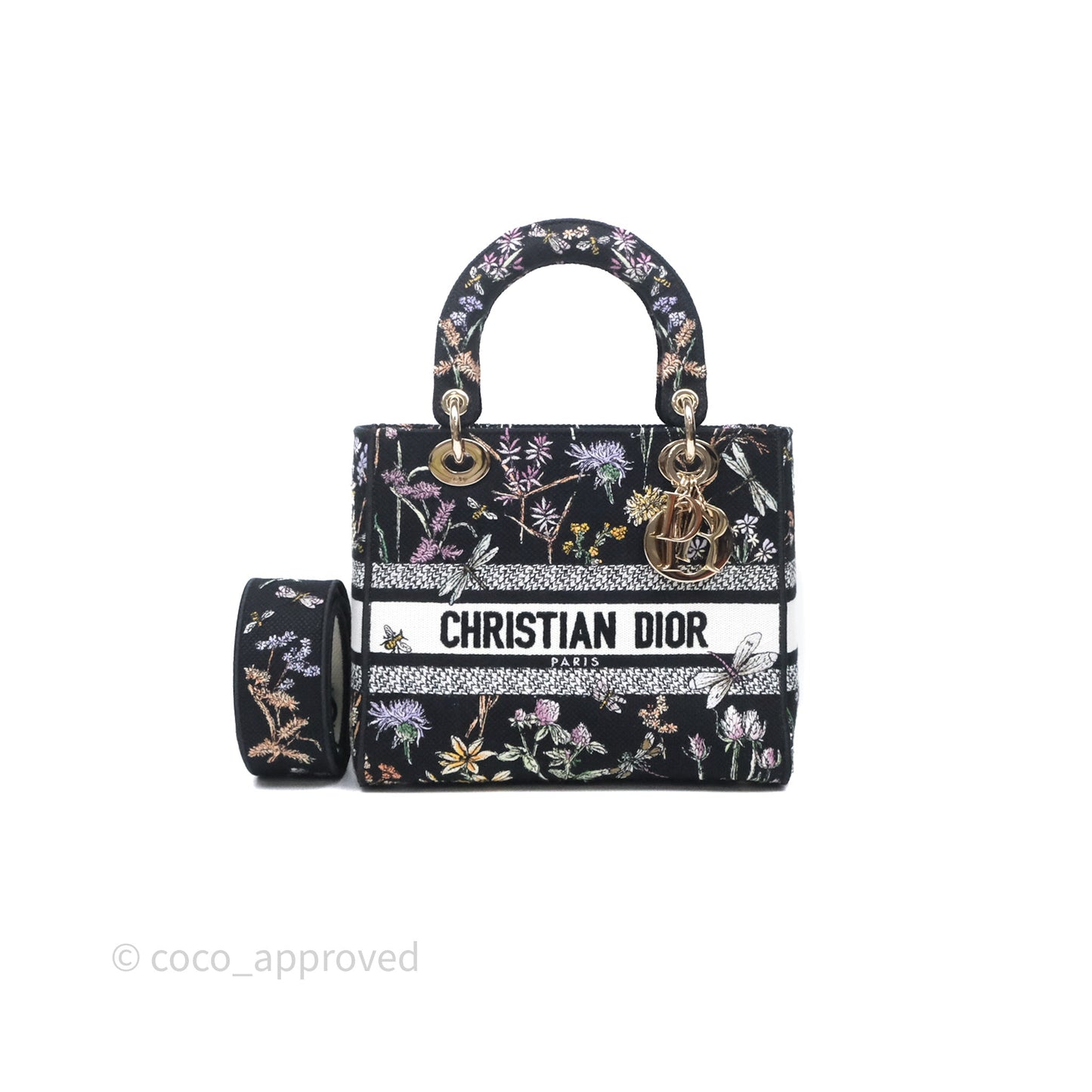 Christian Dior Medium Lady D-Lite Bag Embroidered Herbarium