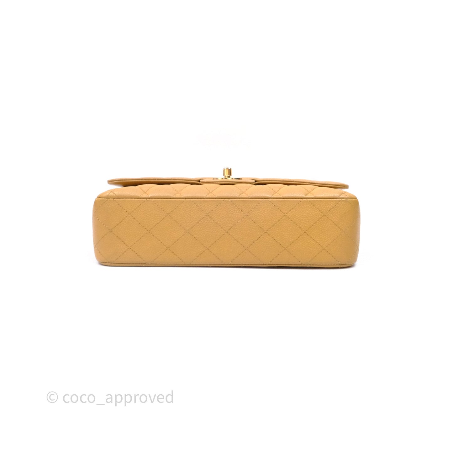 Chanel Medium Quilted  Flap Vintage Dark Beige Caviar 24K Gold Hardware