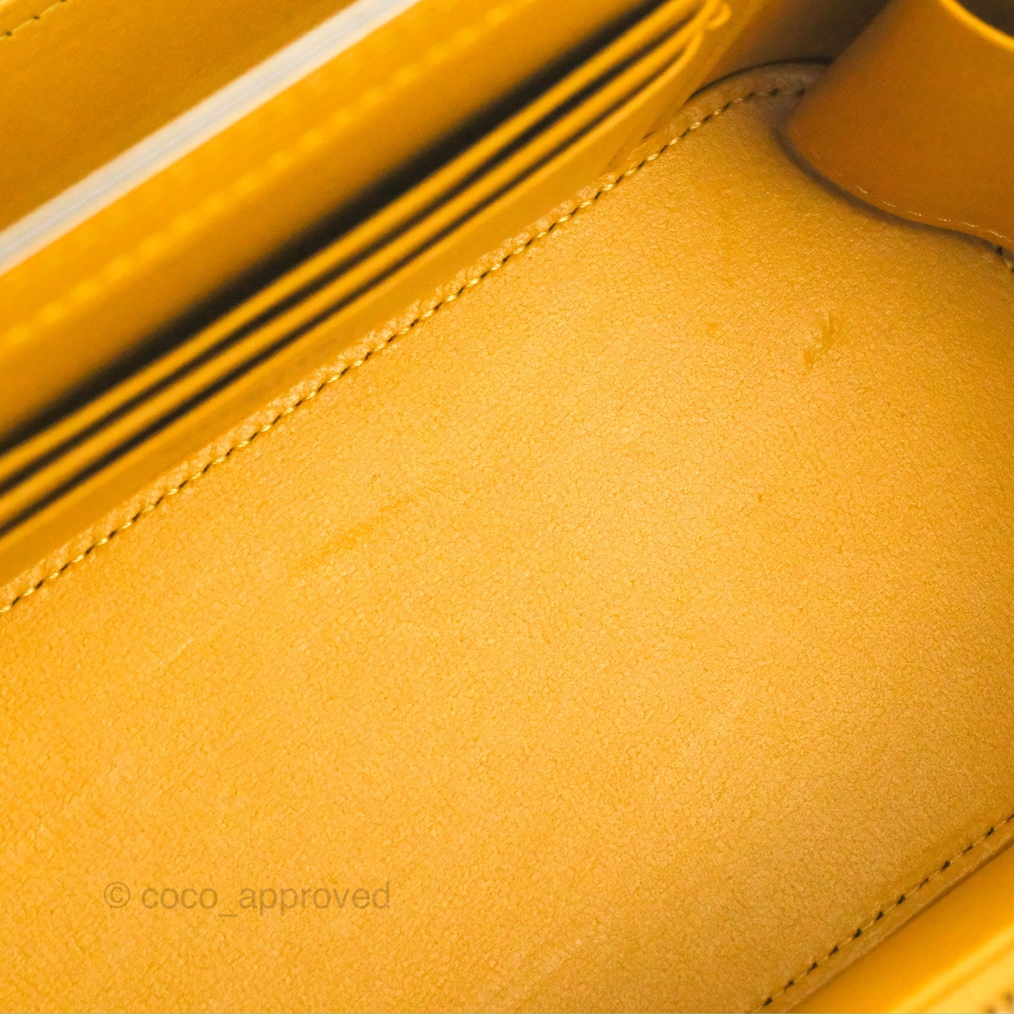 Chanel Vanity Rectangular Top Handle Yellow Lambskin Gold Hardware