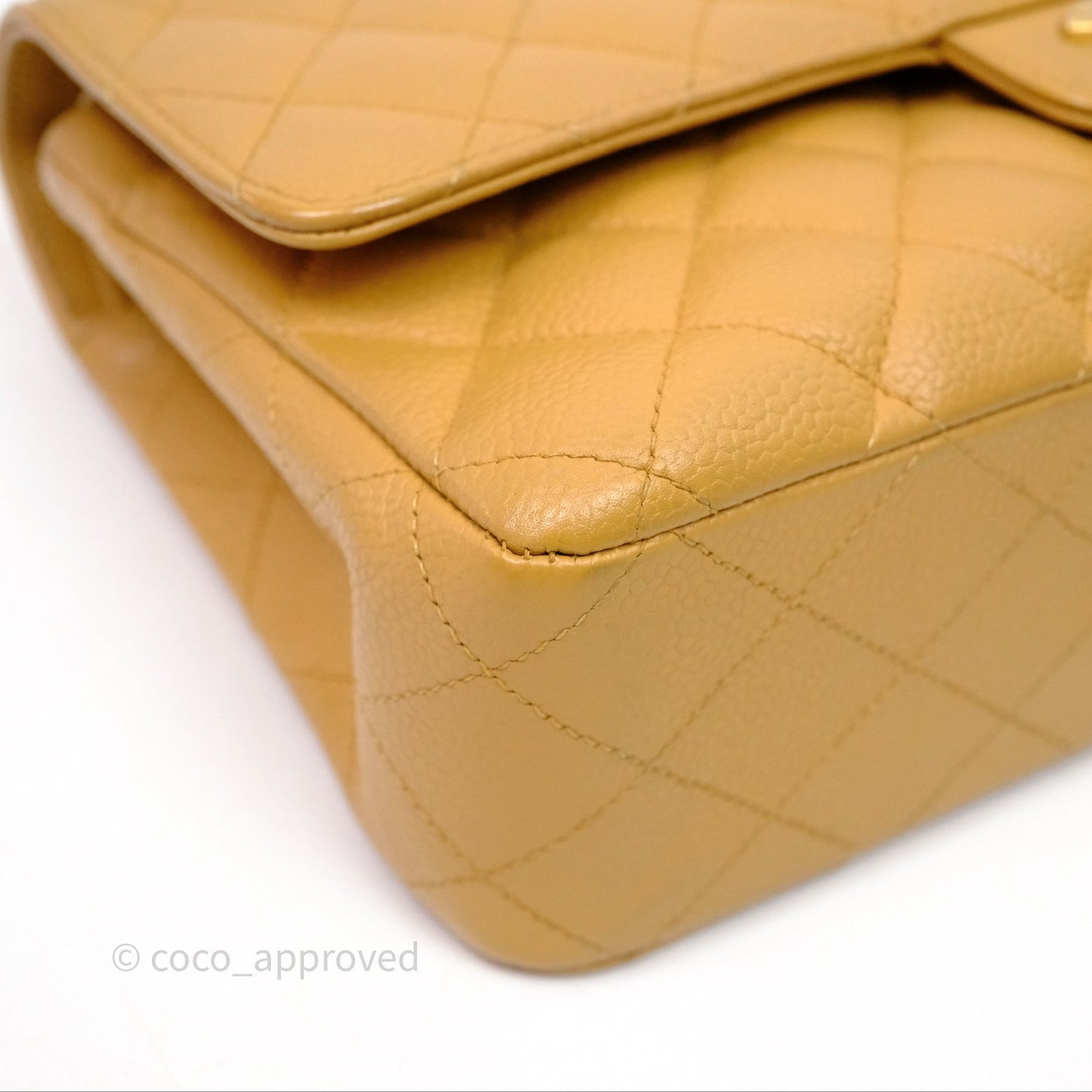 Chanel Medium Quilted  Flap Vintage Dark Beige Caviar 24K Gold Hardware