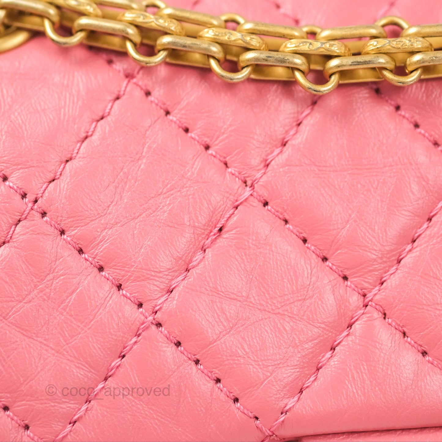 Chanel Mini Reissue 224 Pink Aged Calfskin Aged Gold Hardware