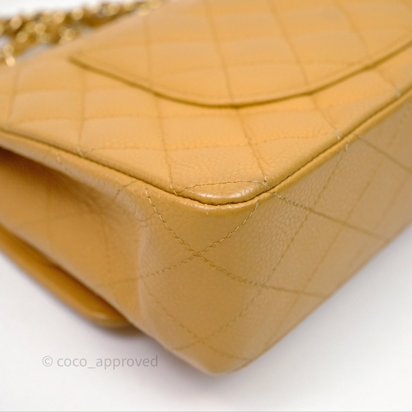 Chanel Medium Quilted  Flap Vintage Dark Beige Caviar 24K Gold Hardware