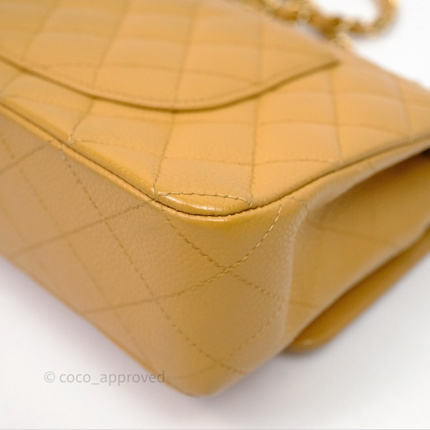 Chanel Medium Quilted  Flap Vintage Dark Beige Caviar 24K Gold Hardware