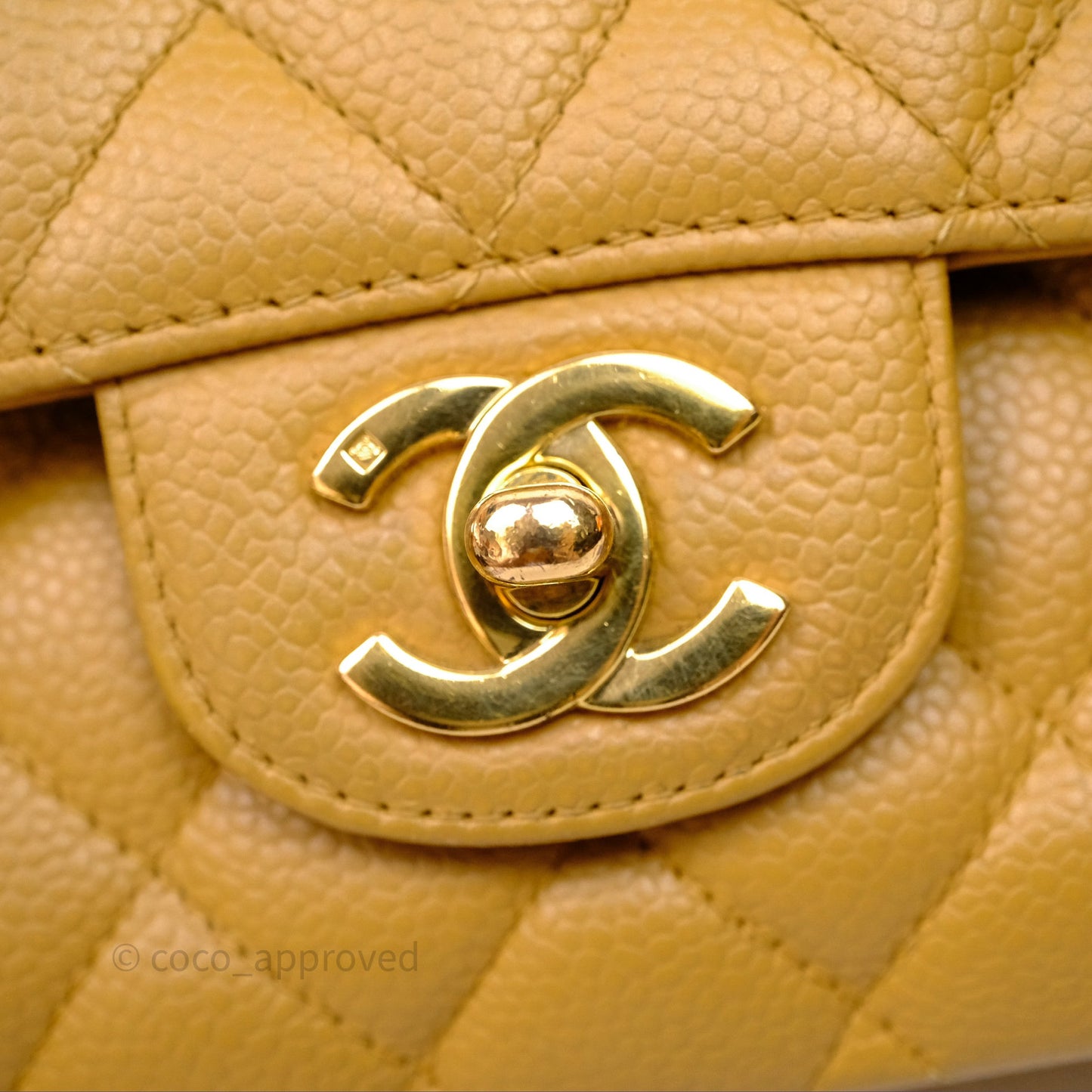 Chanel Medium Quilted  Flap Vintage Dark Beige Caviar 24K Gold Hardware