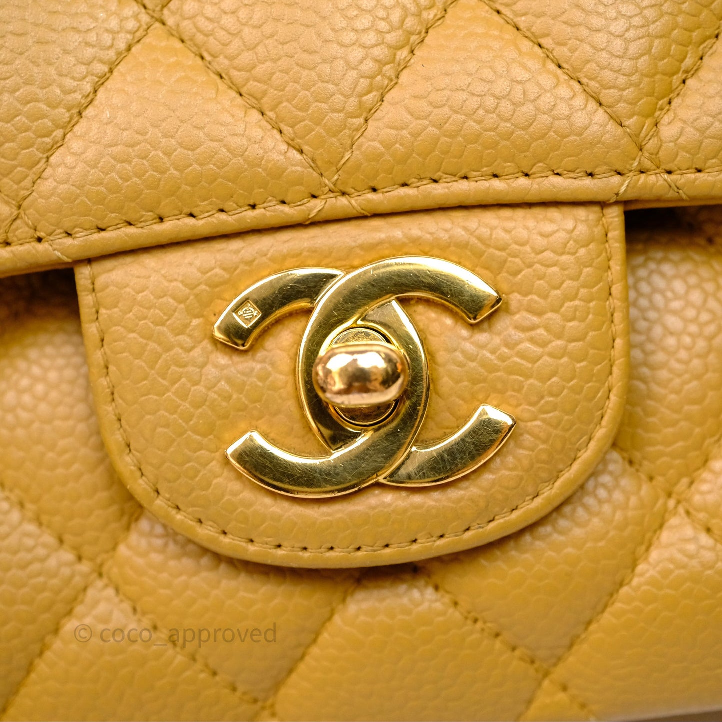 Chanel Medium Quilted  Flap Vintage Dark Beige Caviar 24K Gold Hardware