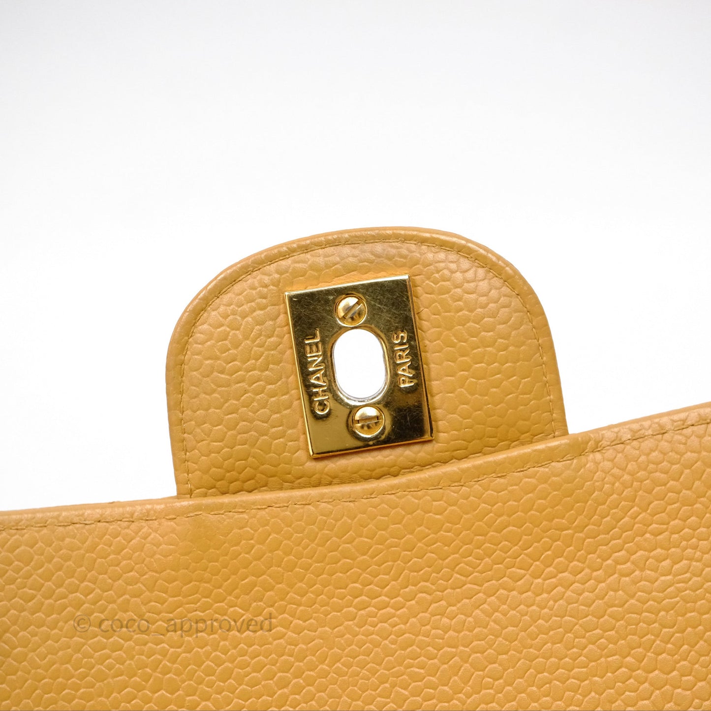 Chanel Medium Quilted  Flap Vintage Dark Beige Caviar 24K Gold Hardware