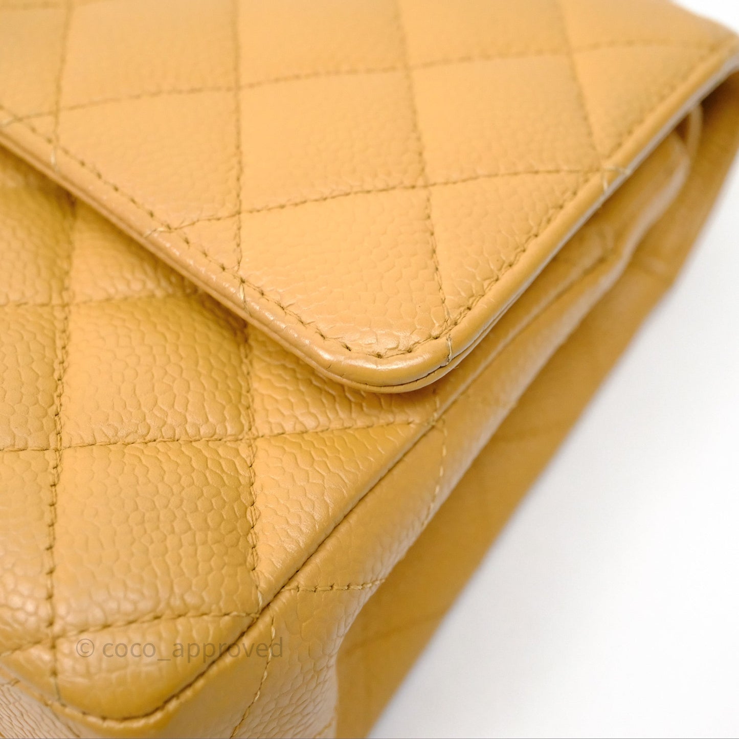Chanel Medium Quilted  Flap Vintage Dark Beige Caviar 24K Gold Hardware