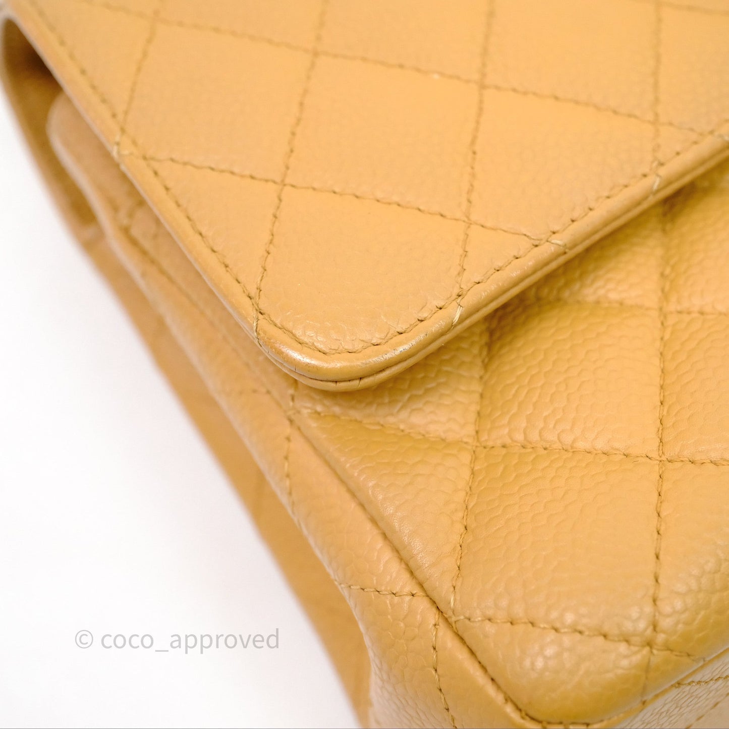 Chanel Medium Quilted  Flap Vintage Dark Beige Caviar 24K Gold Hardware
