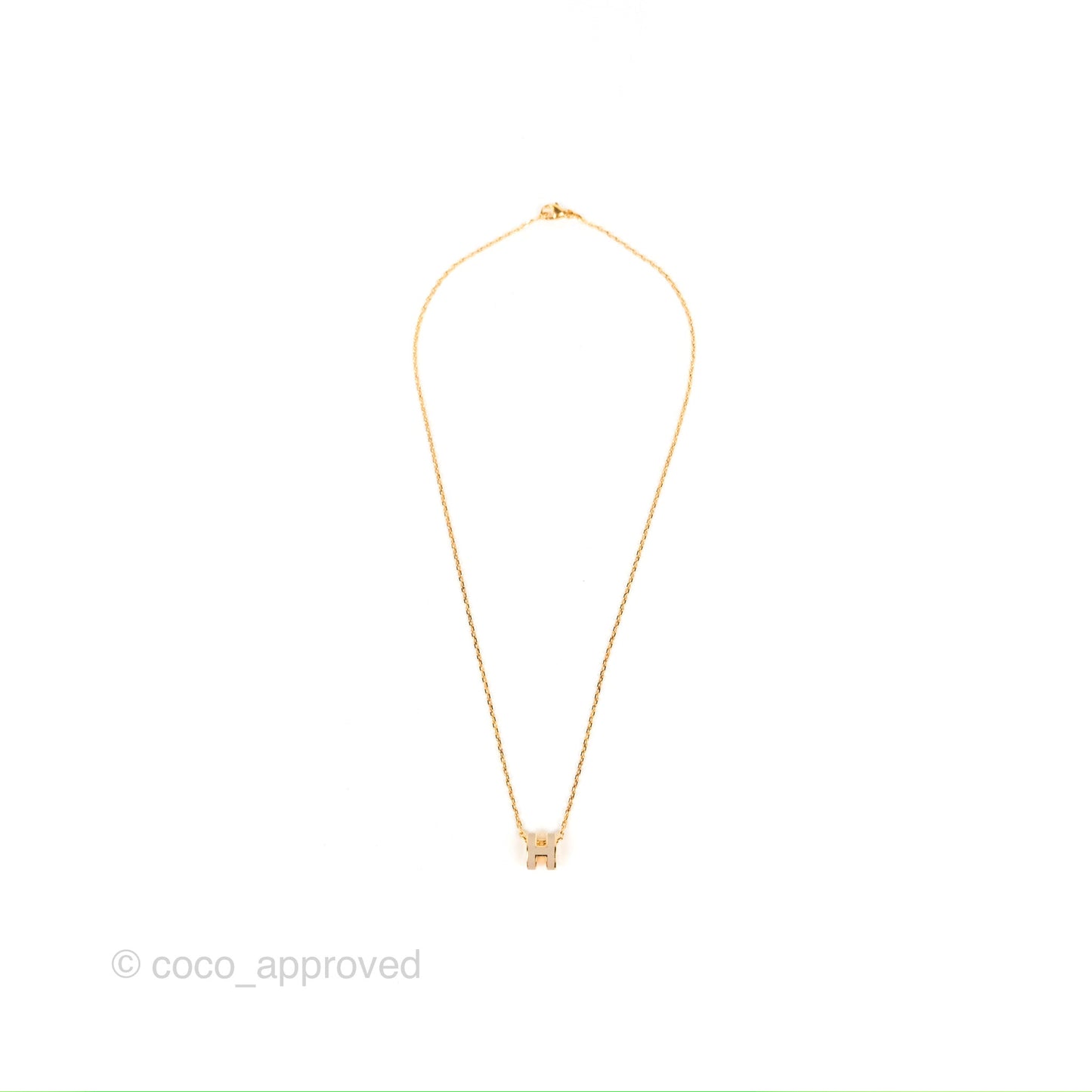 Hermès Mini Pop H Marron Glace Pendant Necklace Gold Hardware