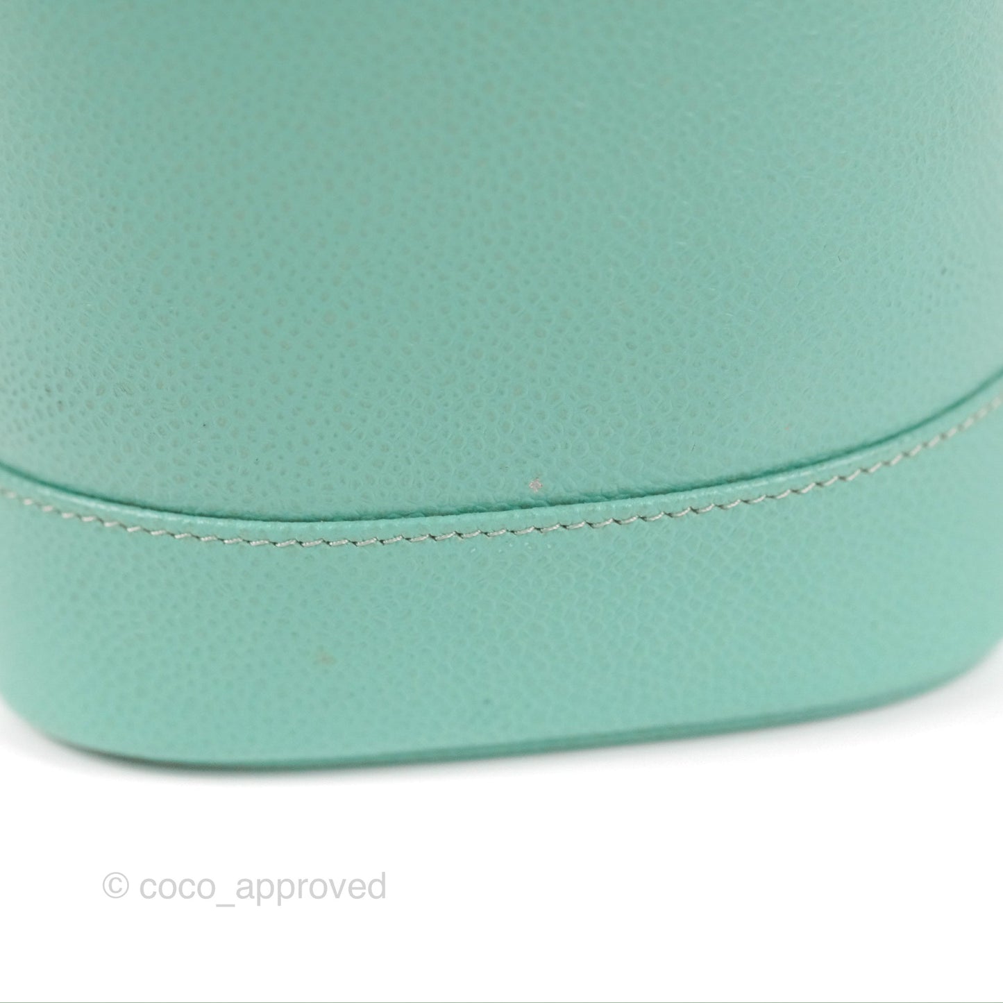 Chanel Vintage Vanity Case Tiffany Blue Caviar Gold Hardware