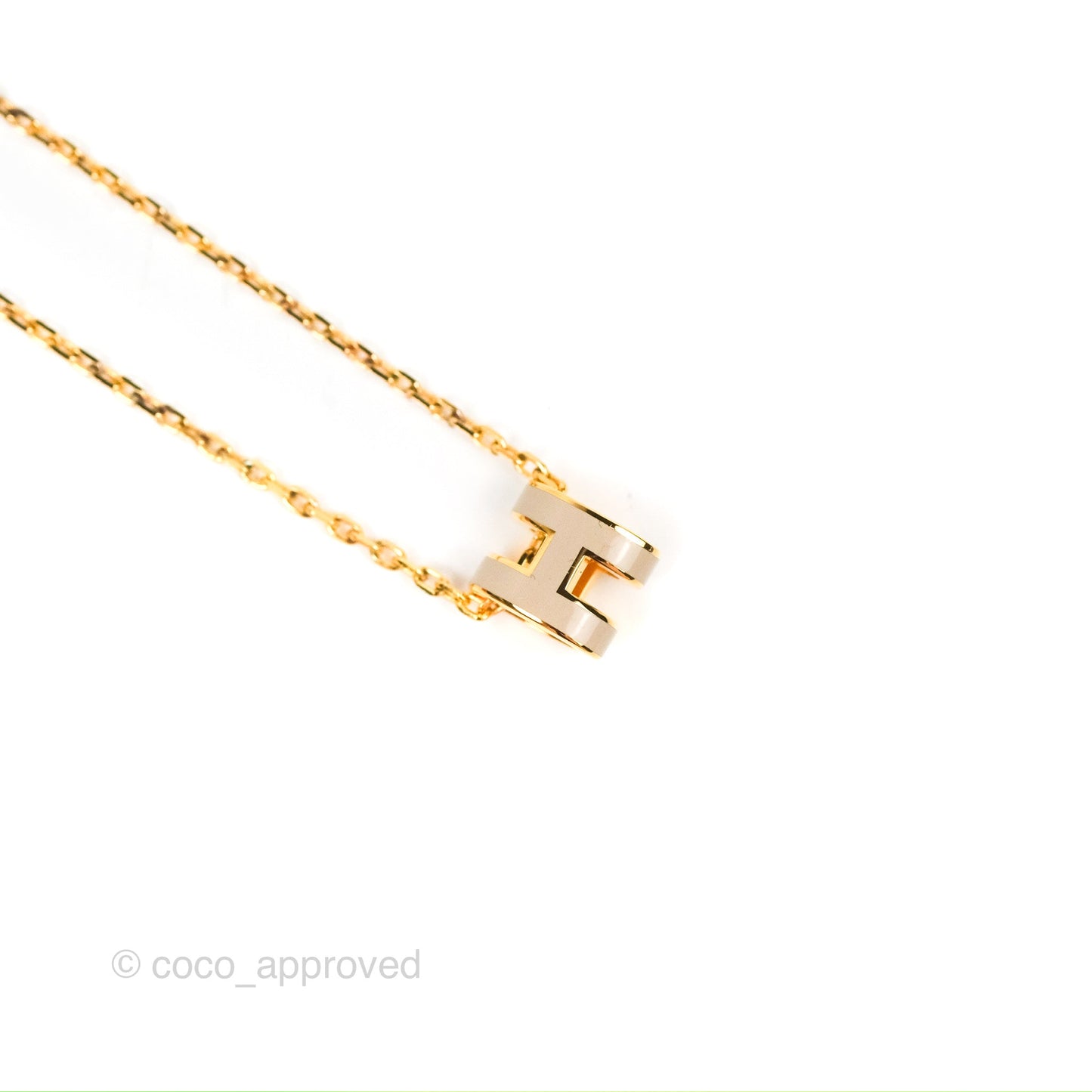 Hermès Mini Pop H Marron Glace Pendant Necklace Gold Hardware
