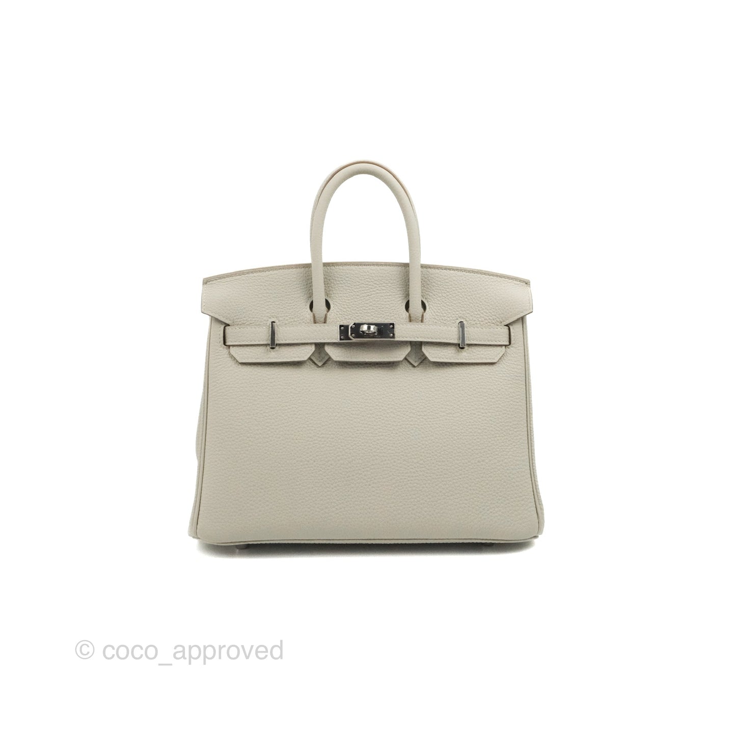 Hermes Birkin 25 Verso Perle/Nata Togo Palladium Hardware