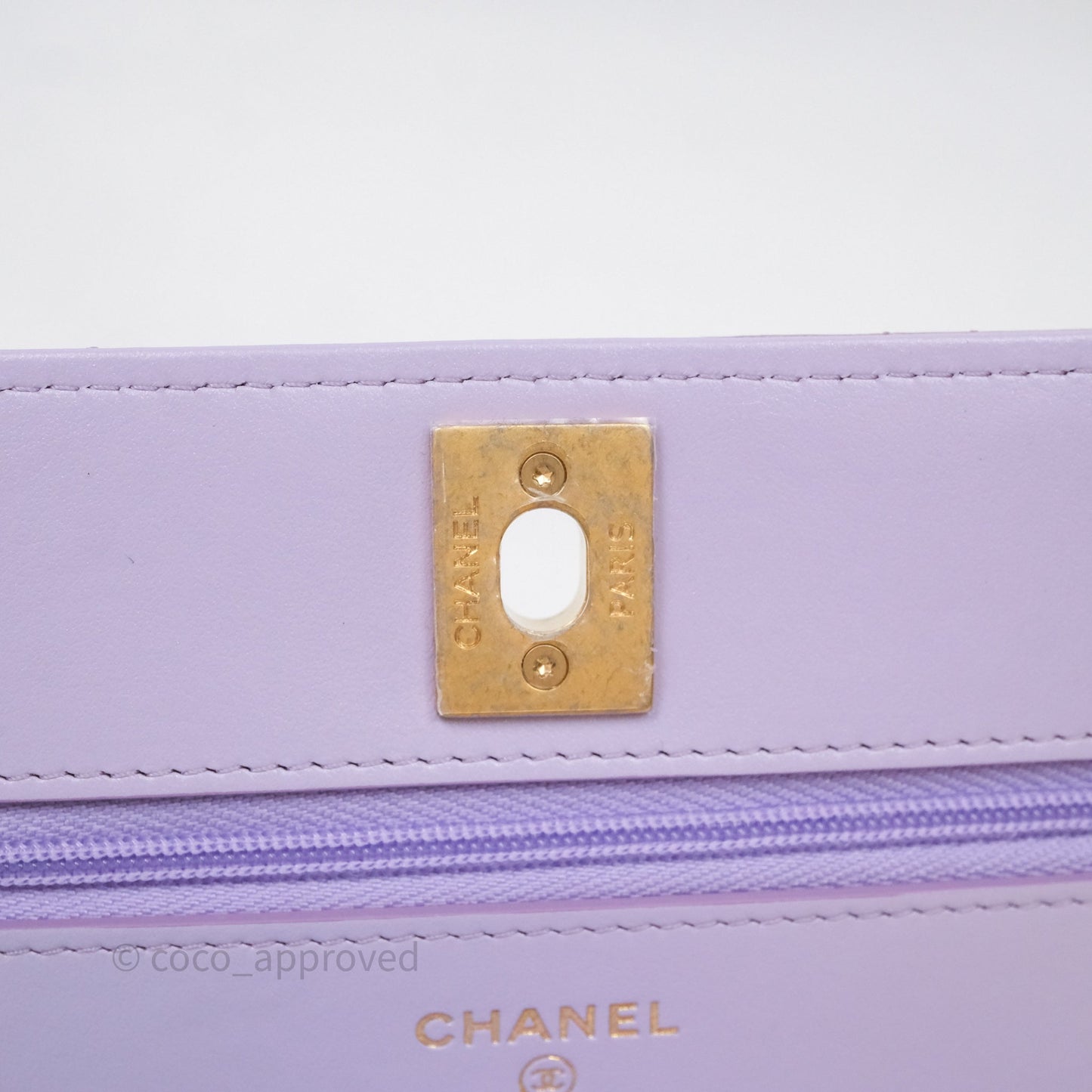 Chanel Quilted Wallet on Chain Lambskin Gradient Metallic Rainbow Gold Hardware