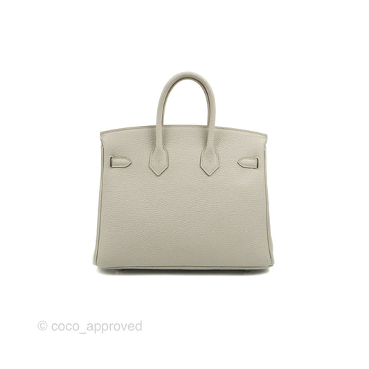 Hermes Birkin 25 Verso Perle/Nata Togo Palladium Hardware