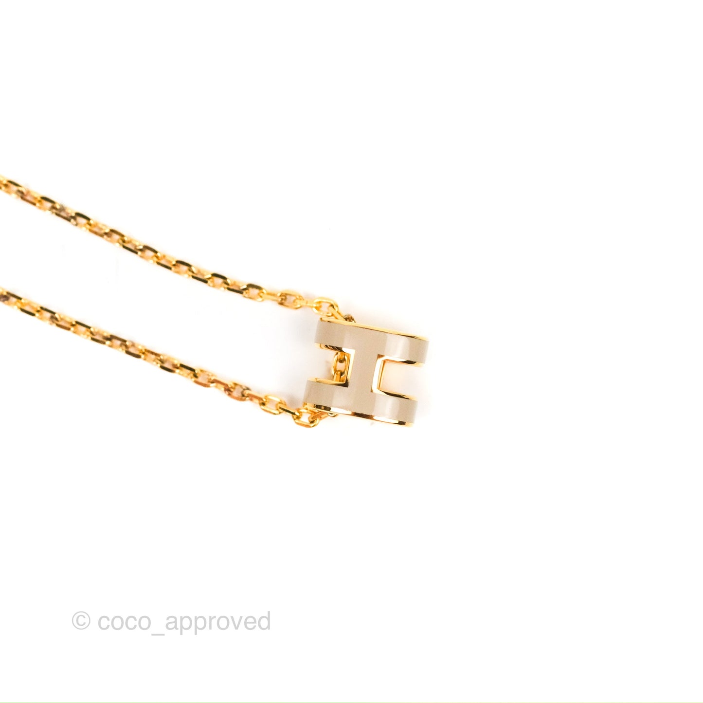 Hermès Mini Pop H Marron Glace Pendant Necklace Gold Hardware