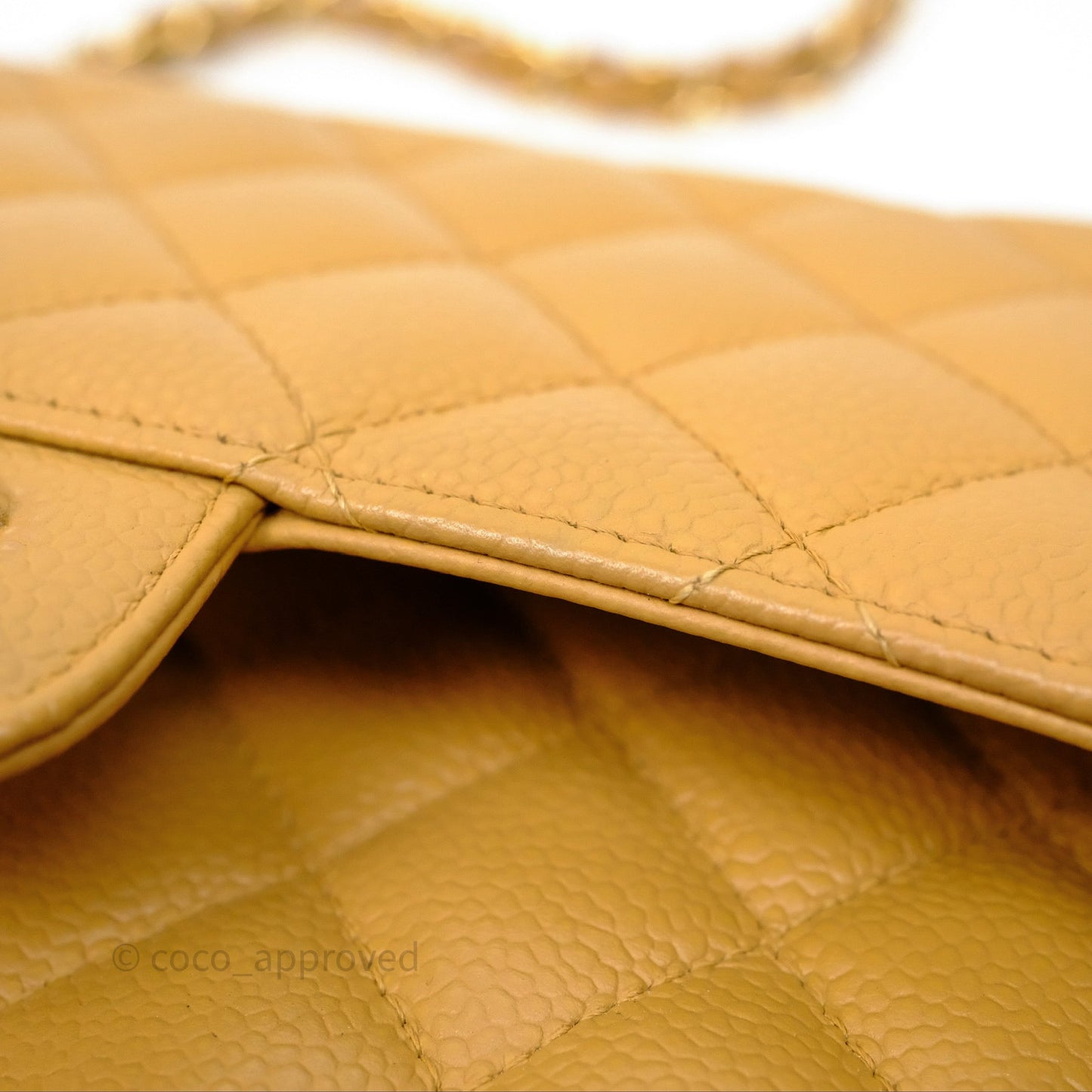 Chanel Medium Quilted  Flap Vintage Dark Beige Caviar 24K Gold Hardware