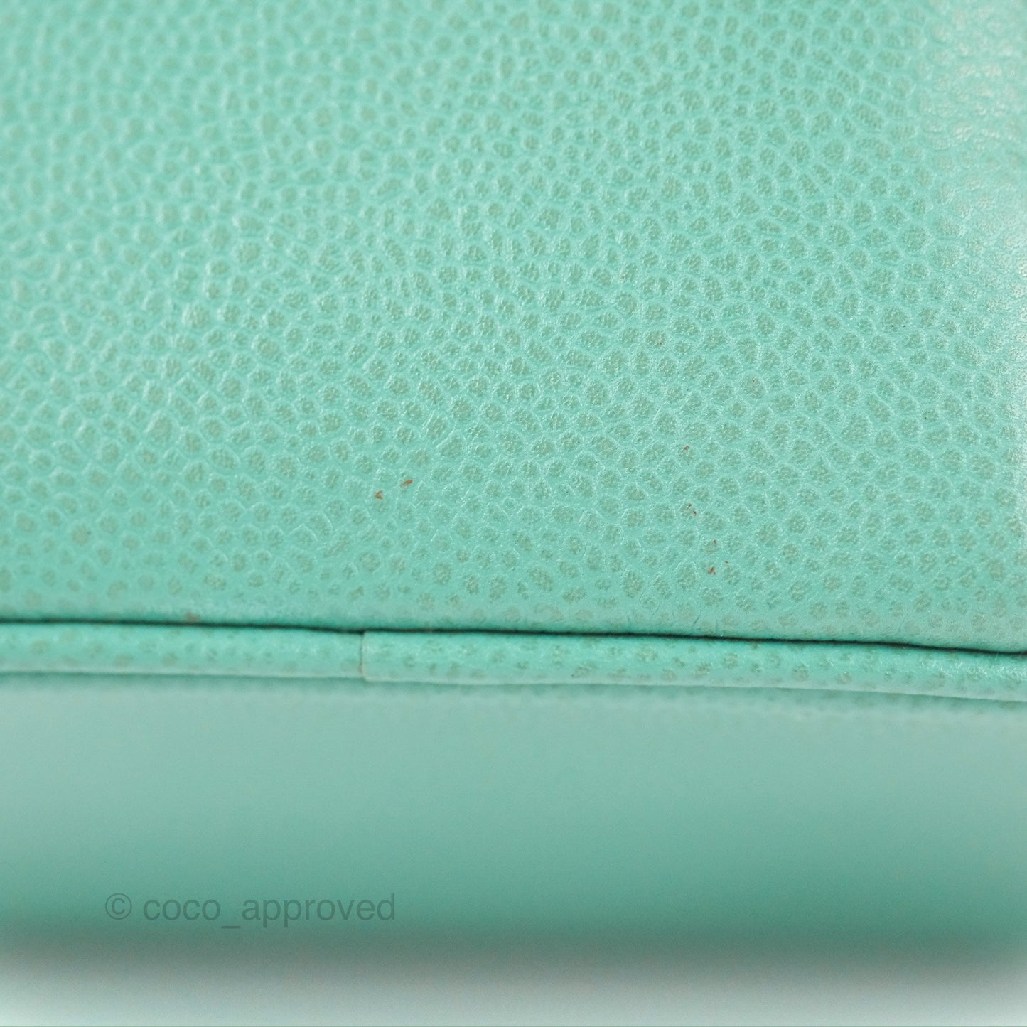Chanel Vintage Vanity Case Tiffany Blue Caviar Gold Hardware