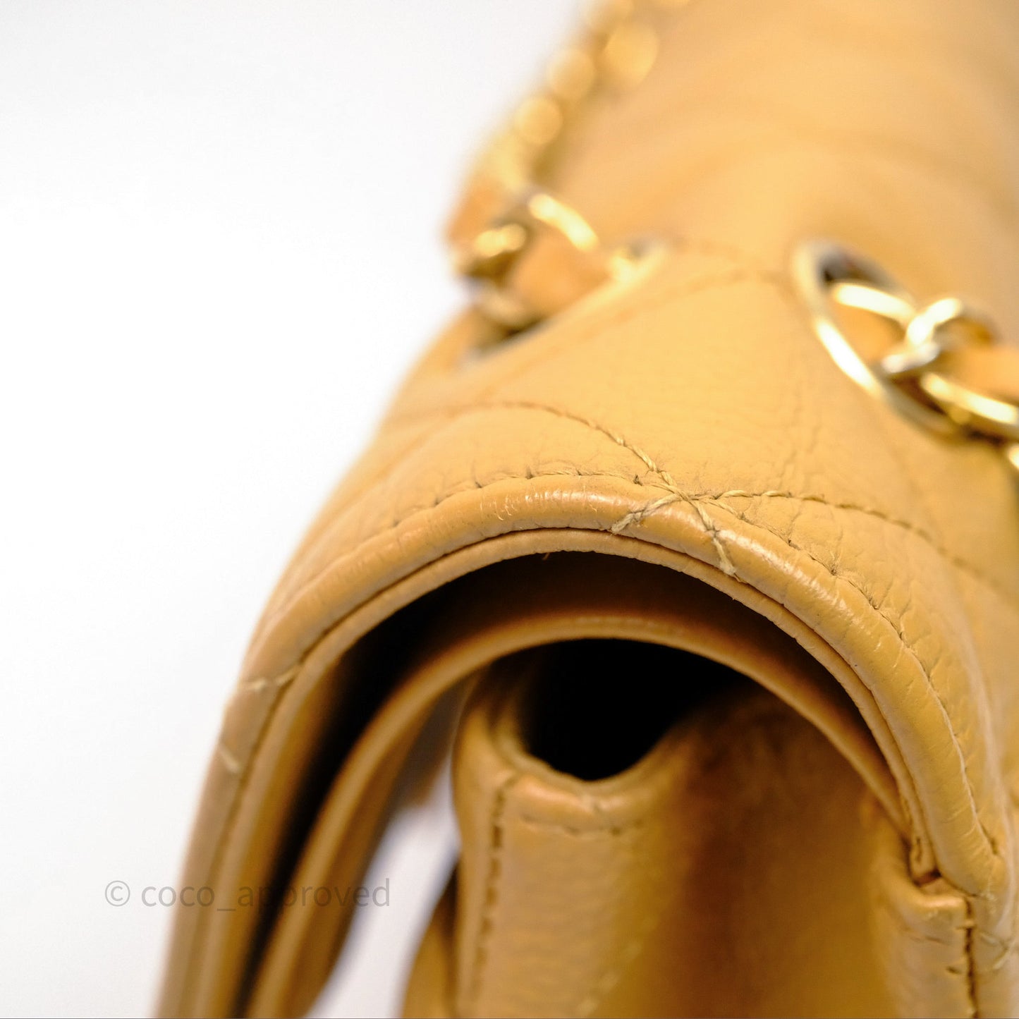 Chanel Medium Quilted  Flap Vintage Dark Beige Caviar 24K Gold Hardware