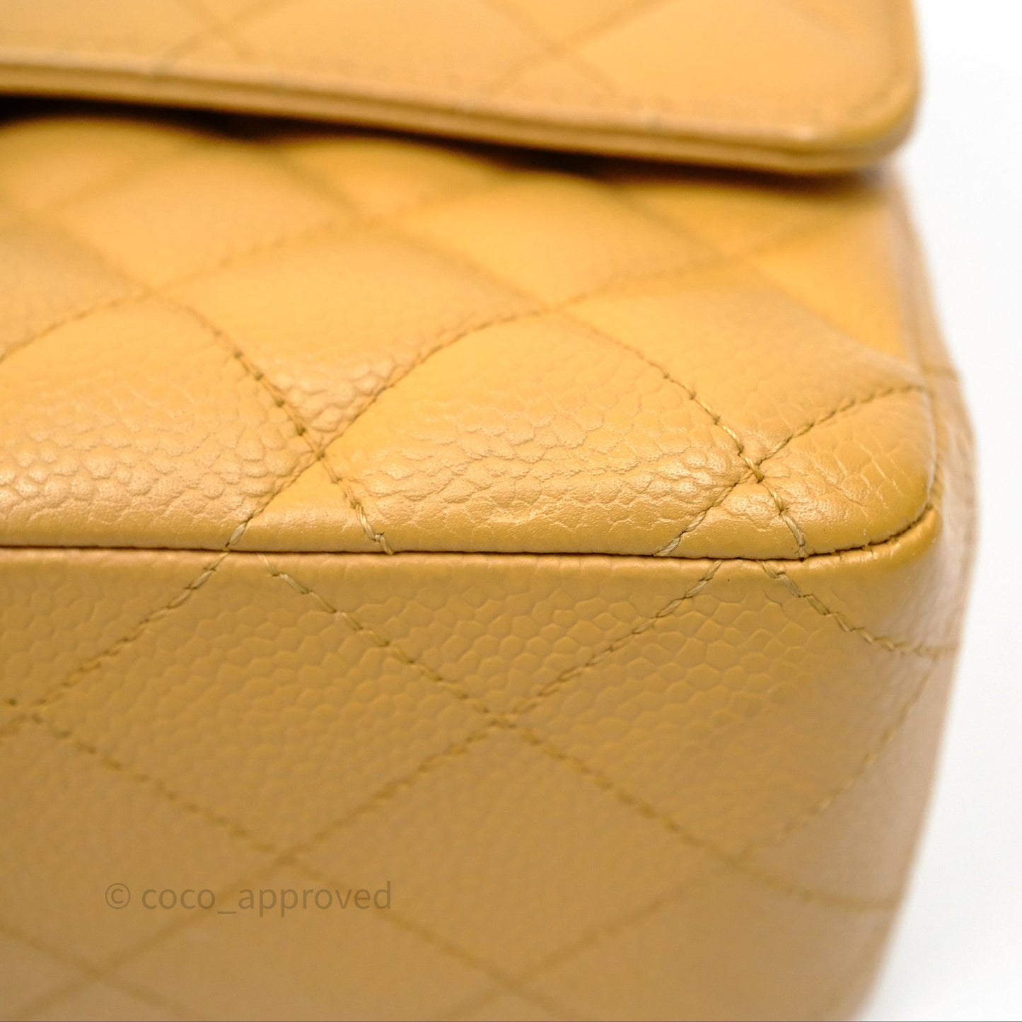 Chanel Medium Quilted  Flap Vintage Dark Beige Caviar 24K Gold Hardware