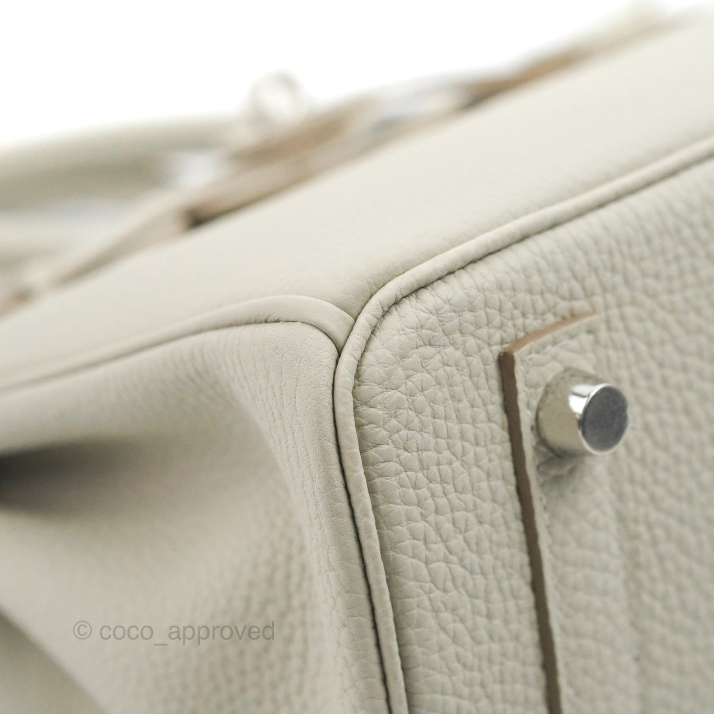 Hermes Birkin 25 Verso Perle/Nata Togo Palladium Hardware