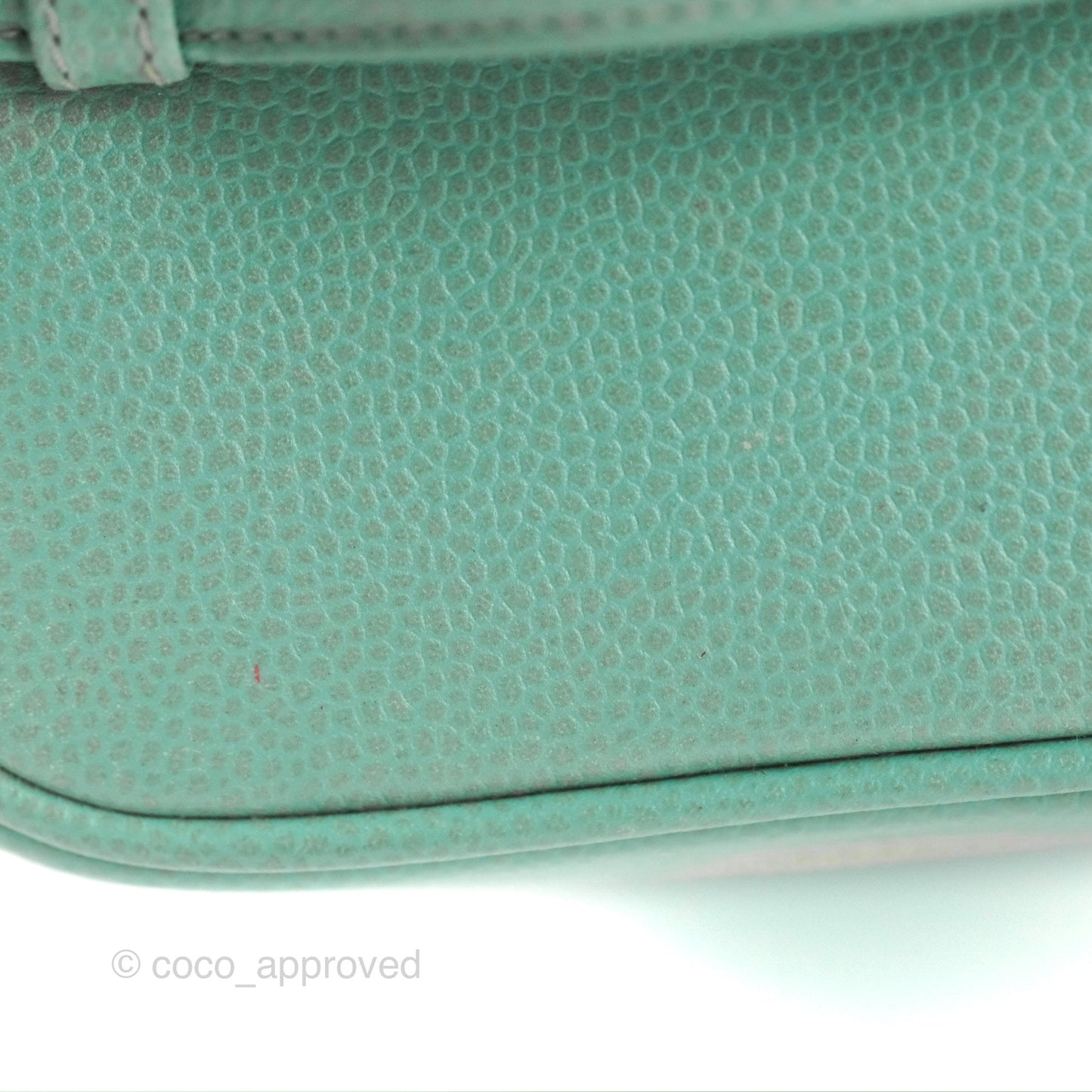 Chanel Vintage Vanity Case Tiffany Blue Caviar Gold Hardware