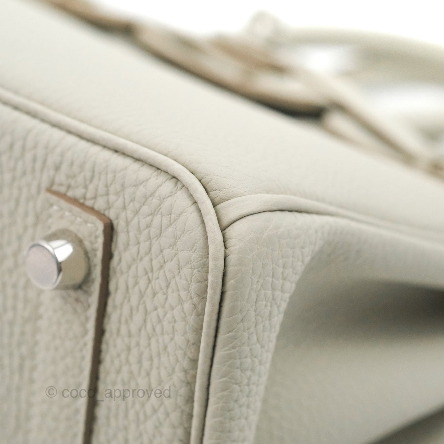 Hermes Birkin 25 Verso Perle/Nata Togo Palladium Hardware