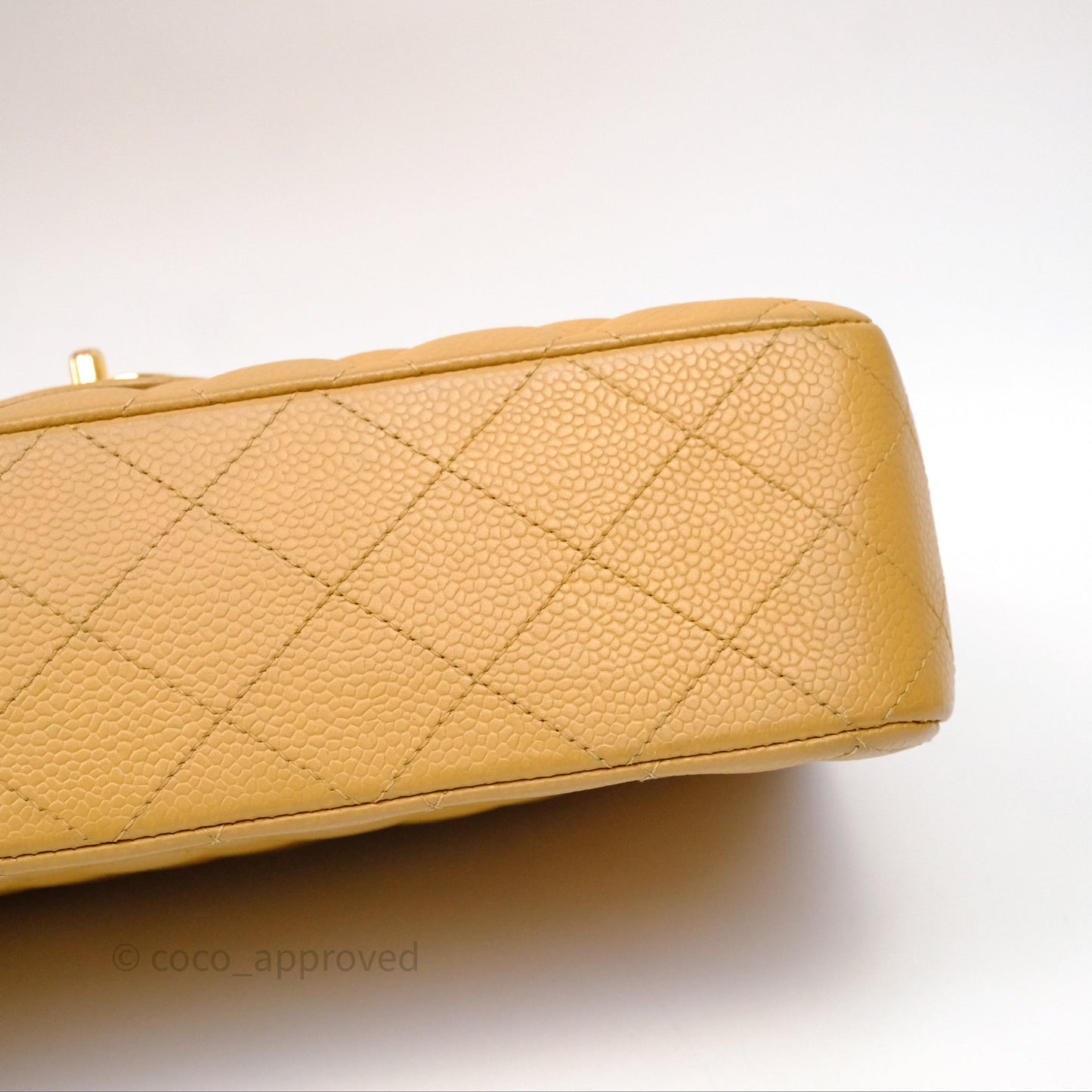 Chanel Medium Quilted  Flap Vintage Dark Beige Caviar 24K Gold Hardware