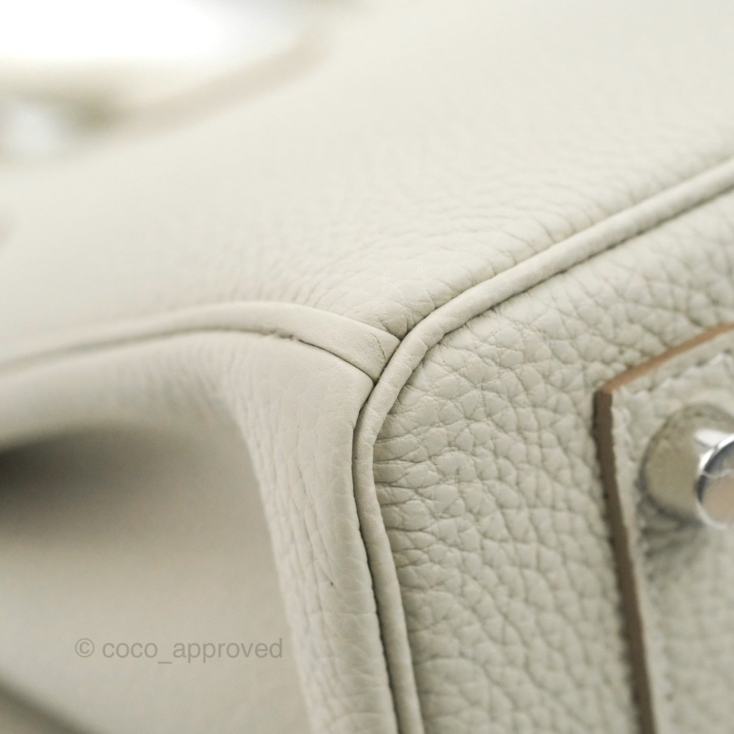 Hermes Birkin 25 Verso Perle/Nata Togo Palladium Hardware
