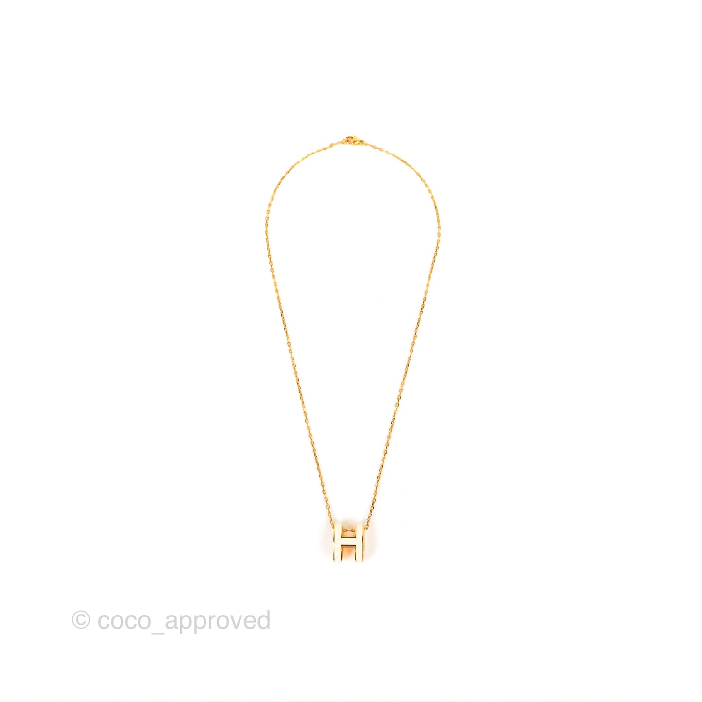 Hermès Pop H Pendant Necklace Nata Gold Hardware