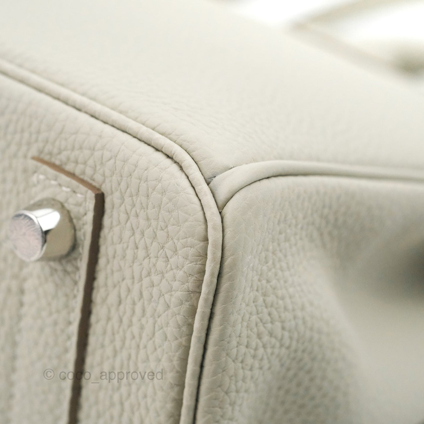 Hermes Birkin 25 Verso Perle/Nata Togo Palladium Hardware