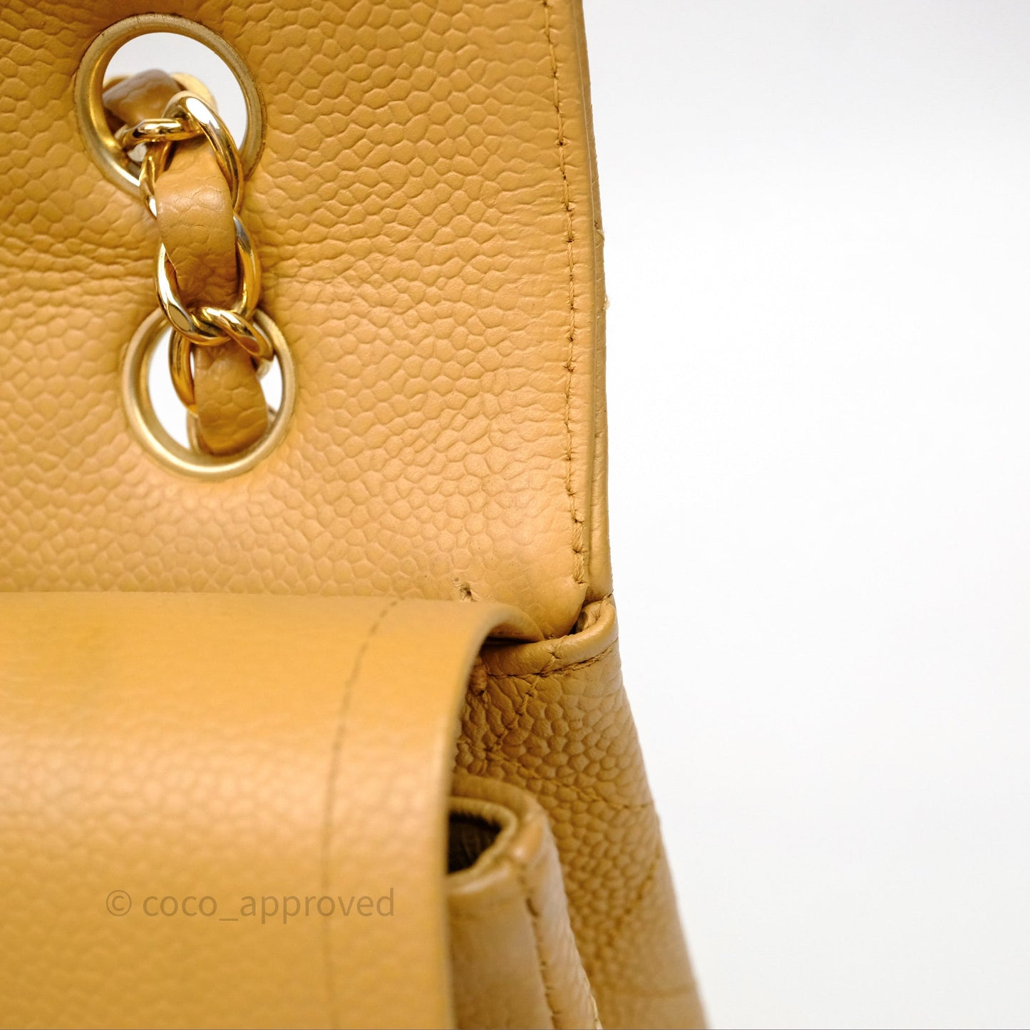 Chanel Medium Quilted  Flap Vintage Dark Beige Caviar 24K Gold Hardware