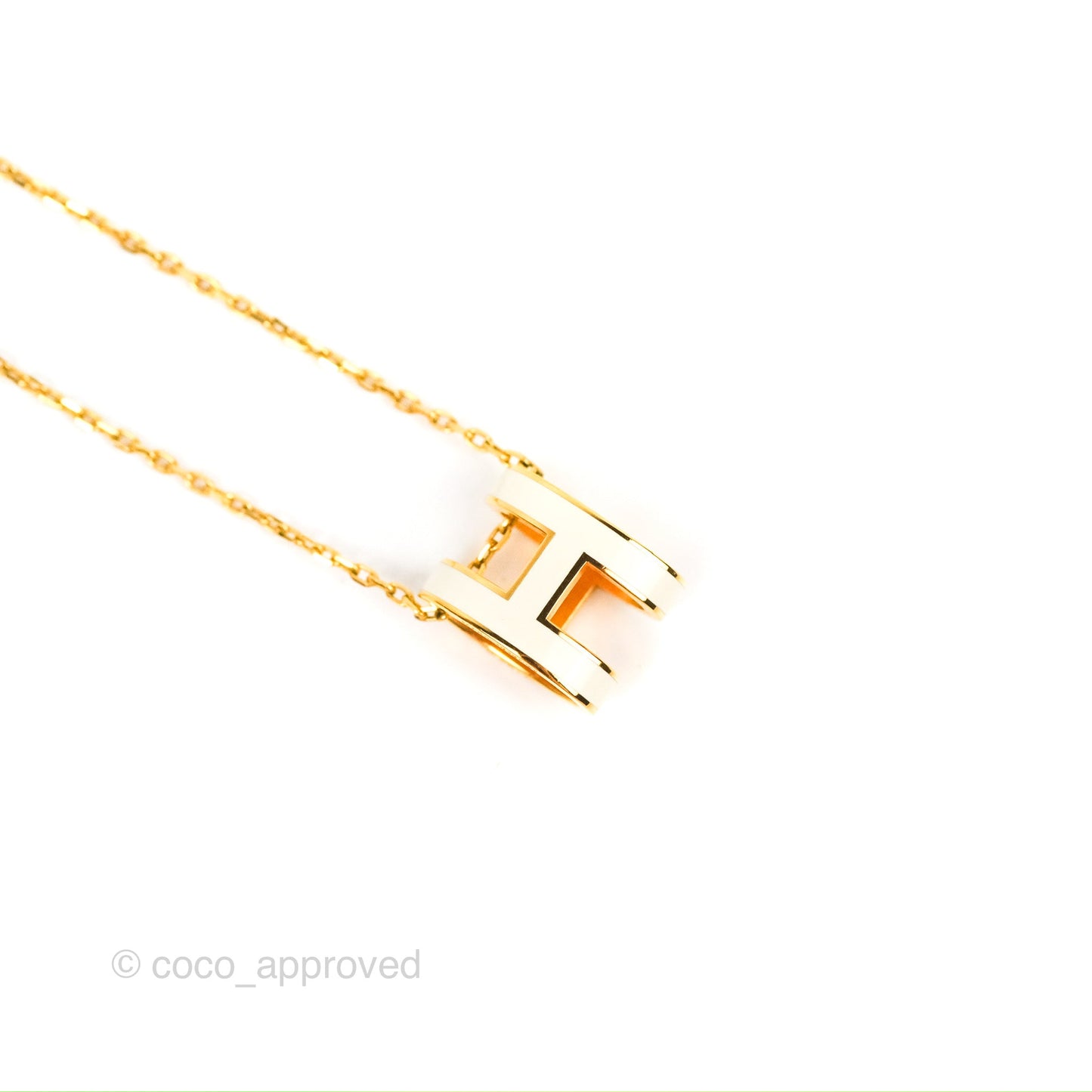 Hermès Pop H Pendant Necklace Nata Gold Hardware