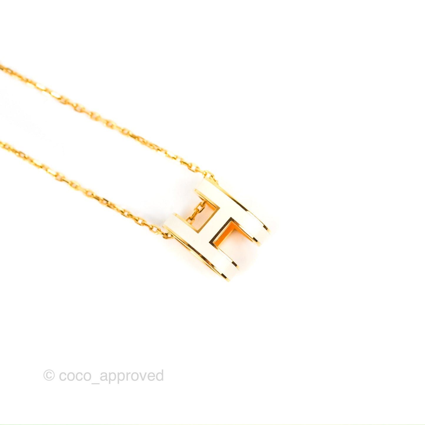 Hermès Pop H Pendant Necklace Nata Gold Hardware