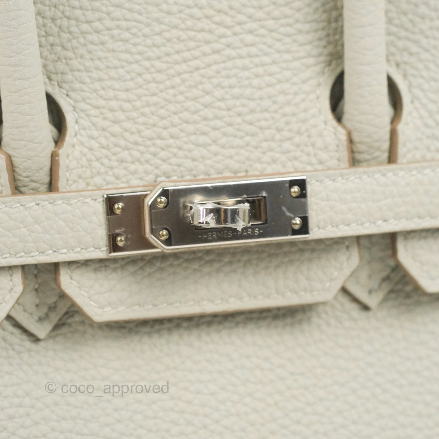 Hermes Birkin 25 Verso Perle/Nata Togo Palladium Hardware